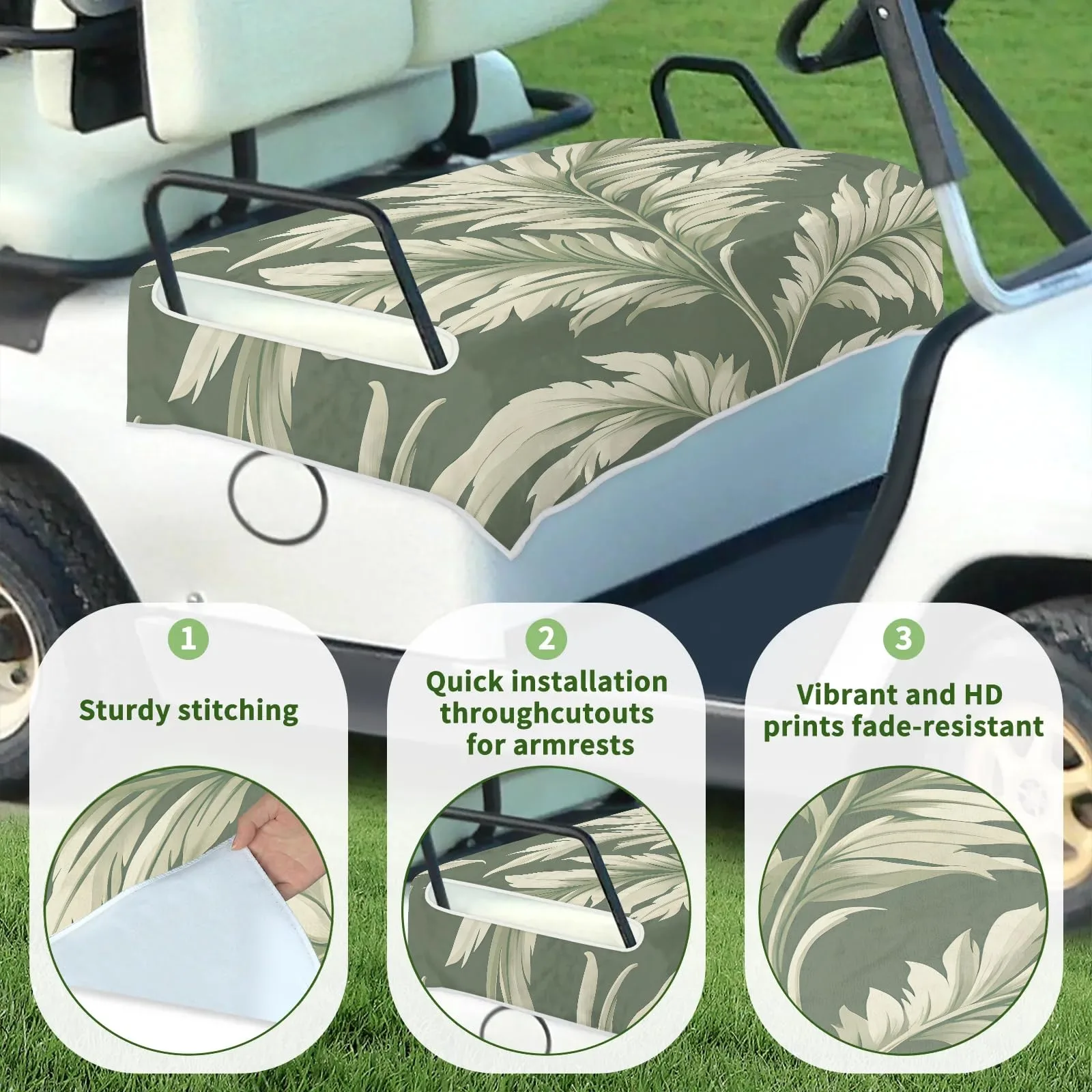 Tiveruda Golf Cart Seat Cover for Double Seats 51 x 31 in image 3