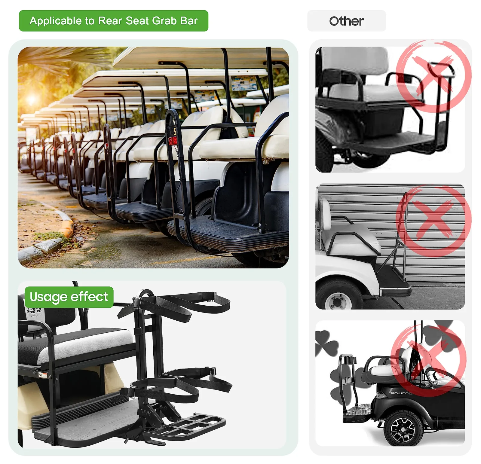 10L0L Golf Cart Bag Holder Rack Y190-B-DZ image 3