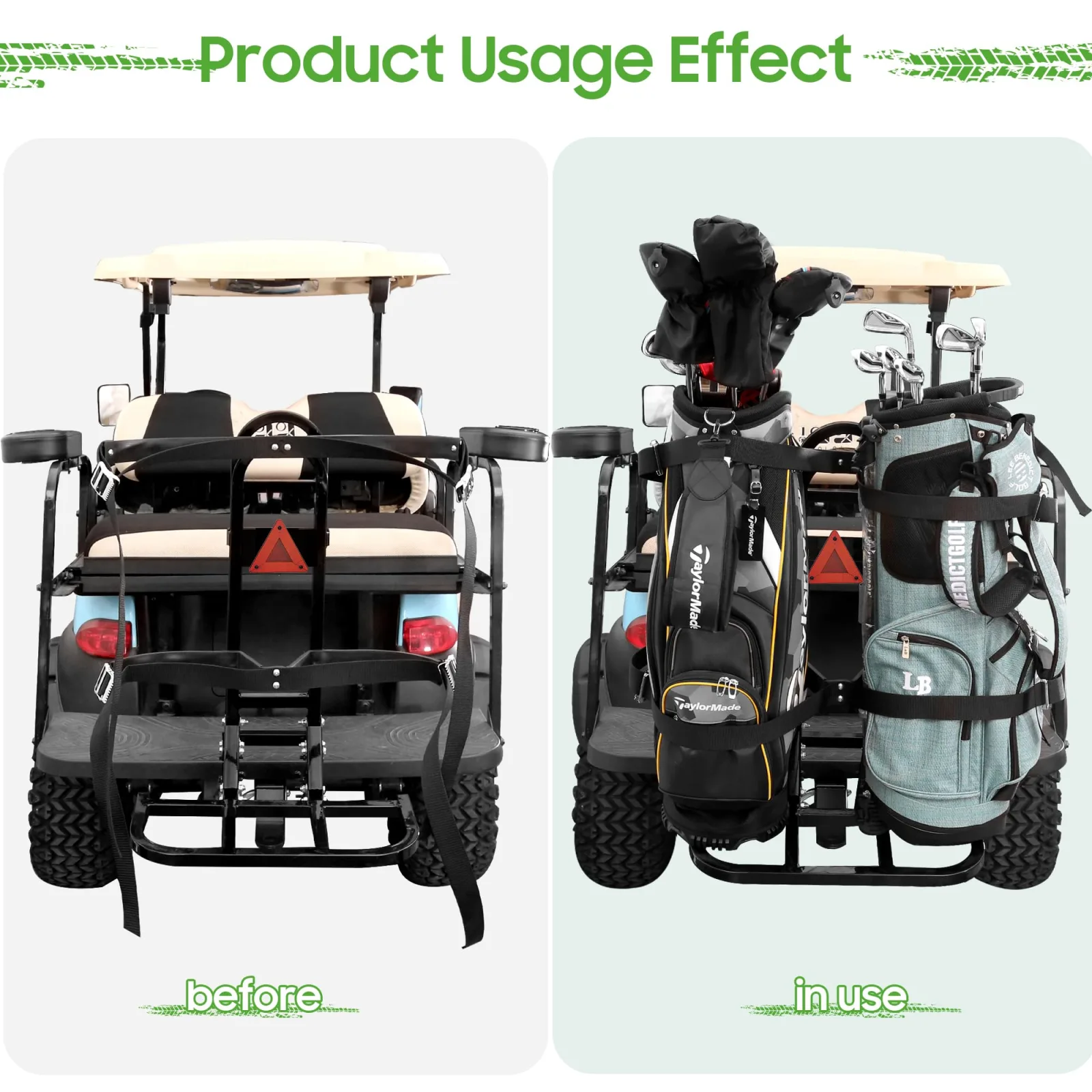 10L0L Golf Cart Bag Holder Rack Y190-B-DZ image 4