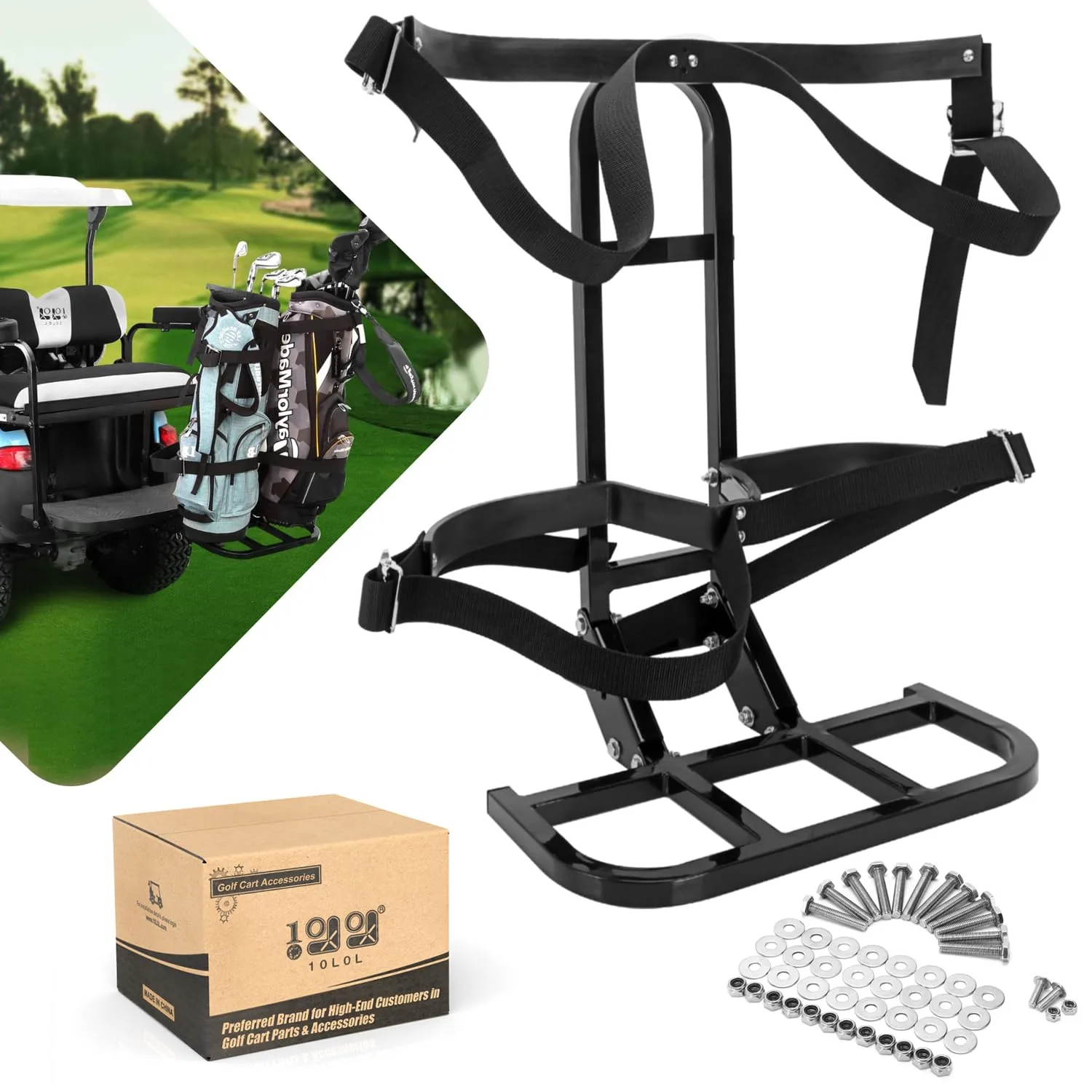 10L0L Golf Cart Bag Holder Rack Y190-B-DZ