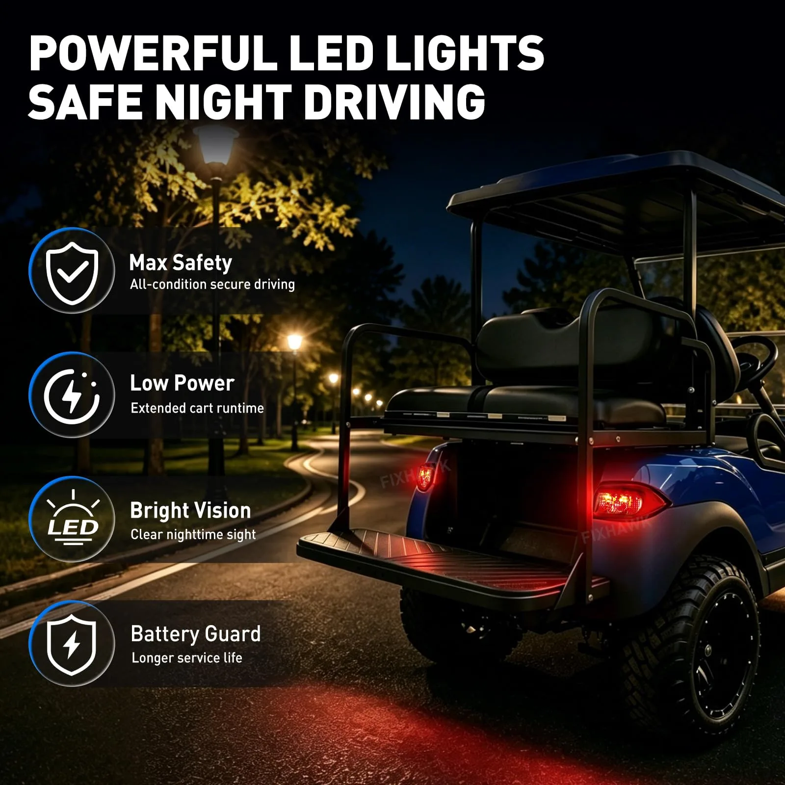 FIXHAWK LED Light Kit for Club Car Tempo Golf Cart image 3