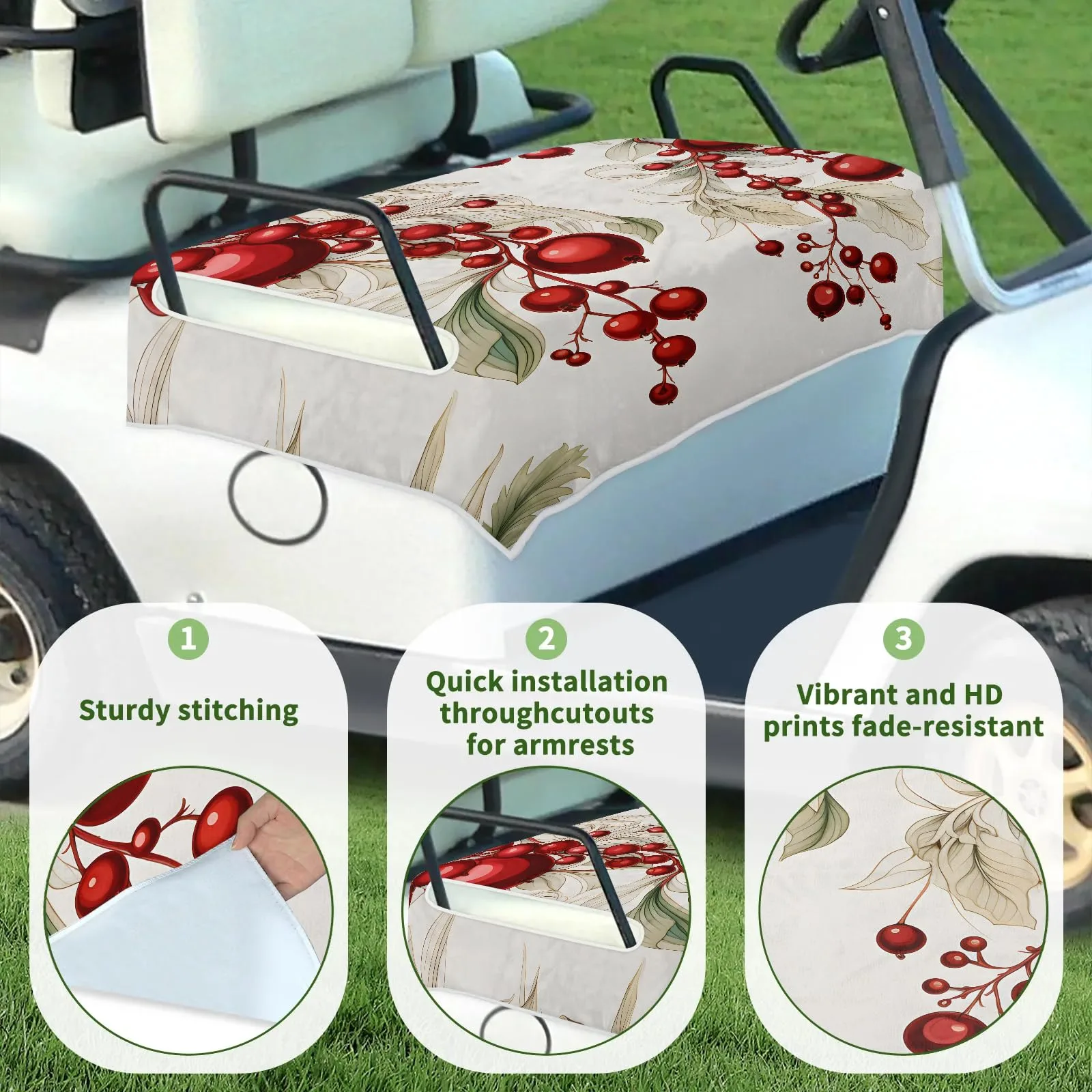 Tiveruda Golf Cart Seat Cover for Double Seats image 3