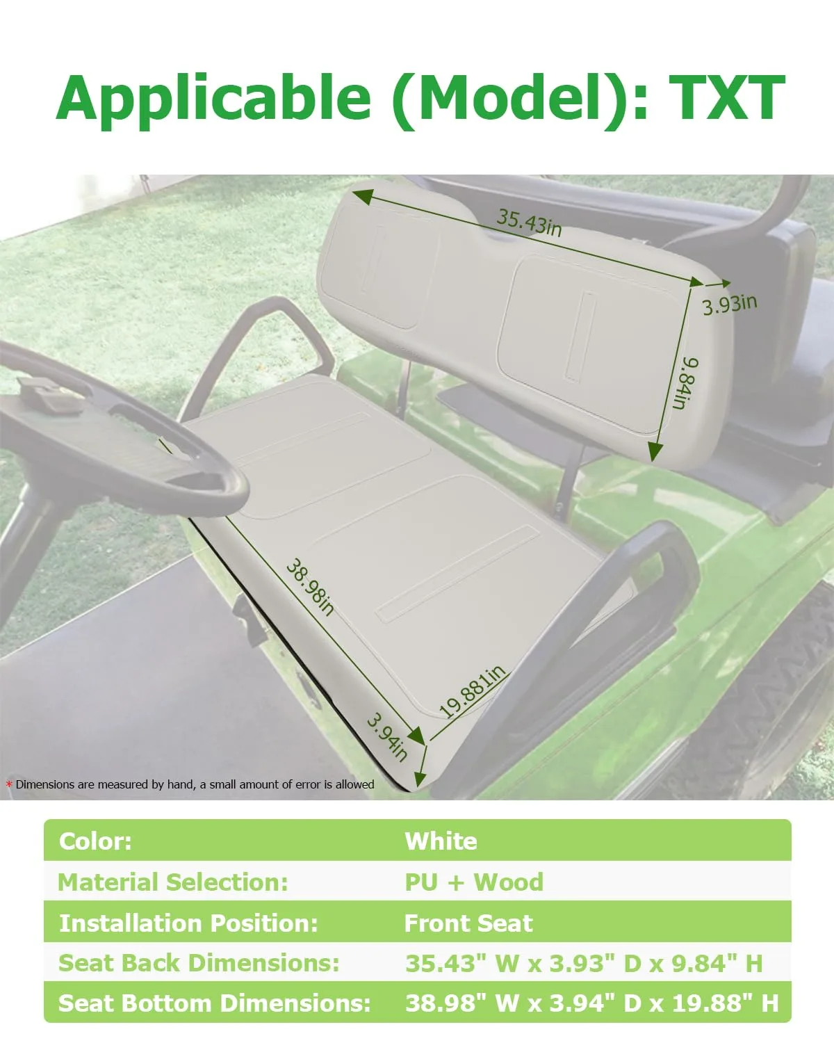 ILVGOLF Front Seat Cushions for E-Z-GO TXT 1994-2013 image 2
