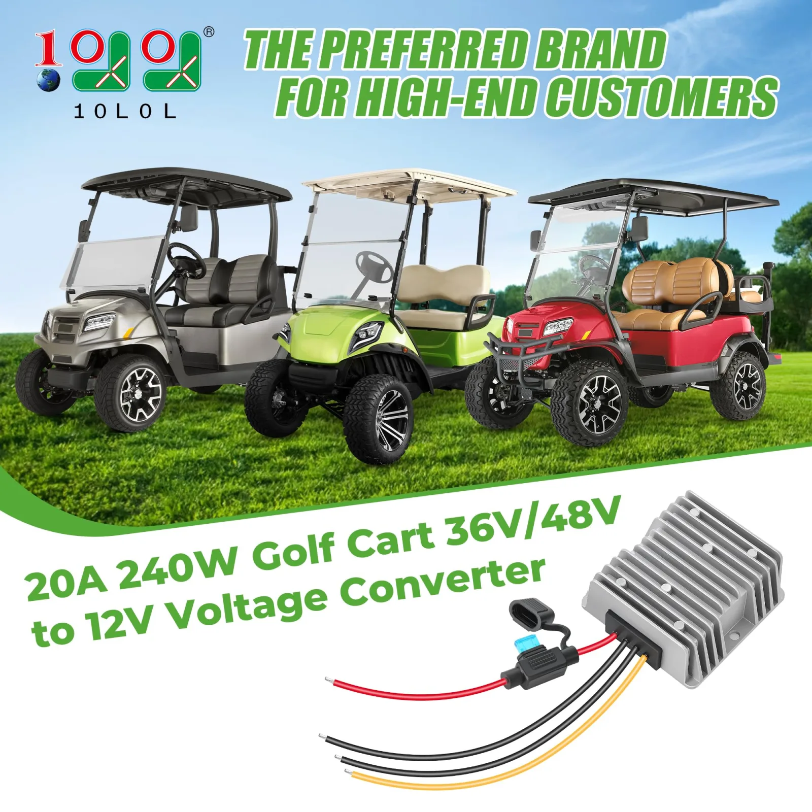 10L0L 36V/48V to 12V Golf Cart DC-DC Converter image 2