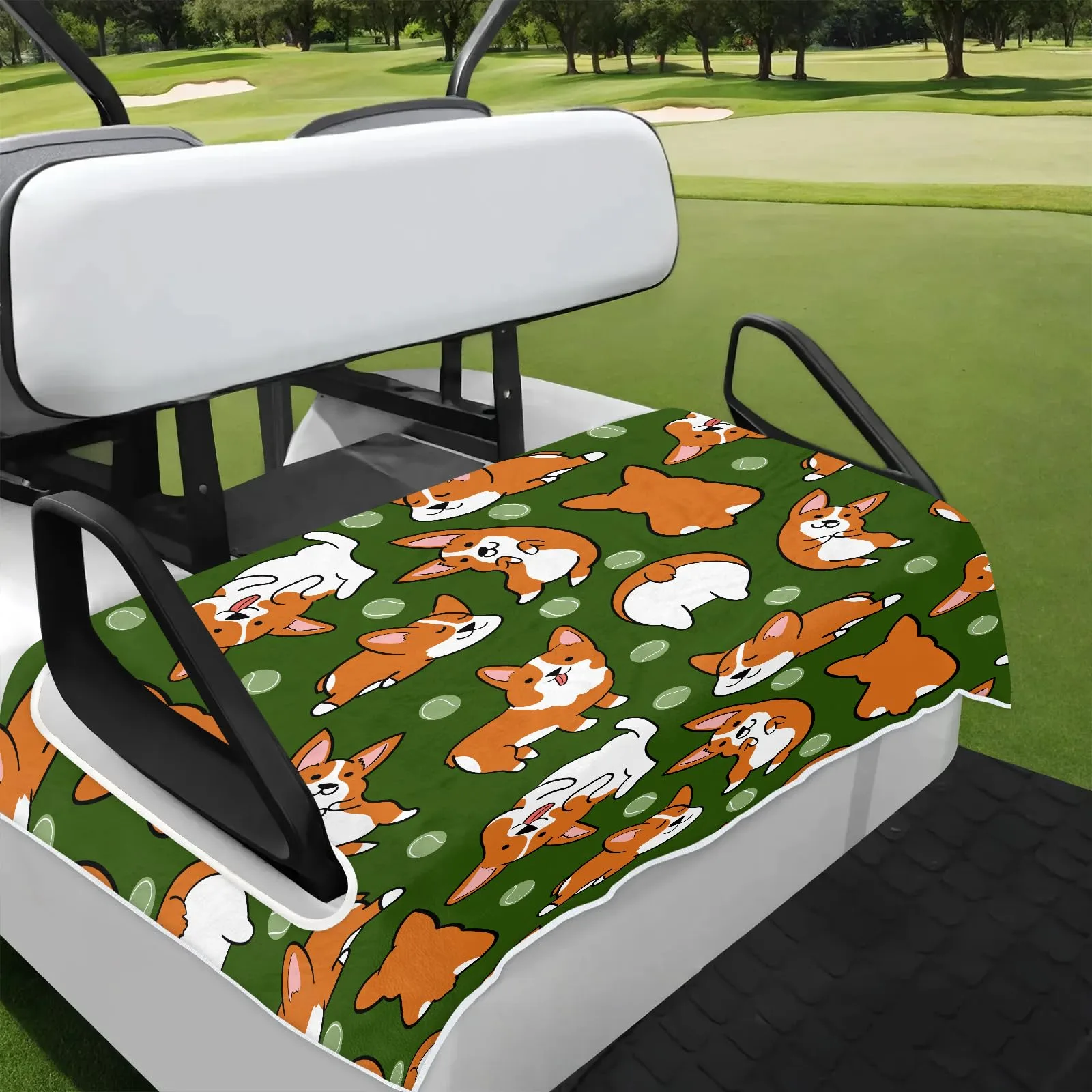 Tiveruda Cute Corgis Golf Cart Seat Cover, 51 x 31 in