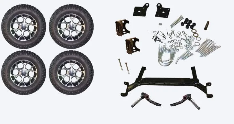 3G 4-Inch Lift Kit with Alpine Wheels for E-Z-GO TXT