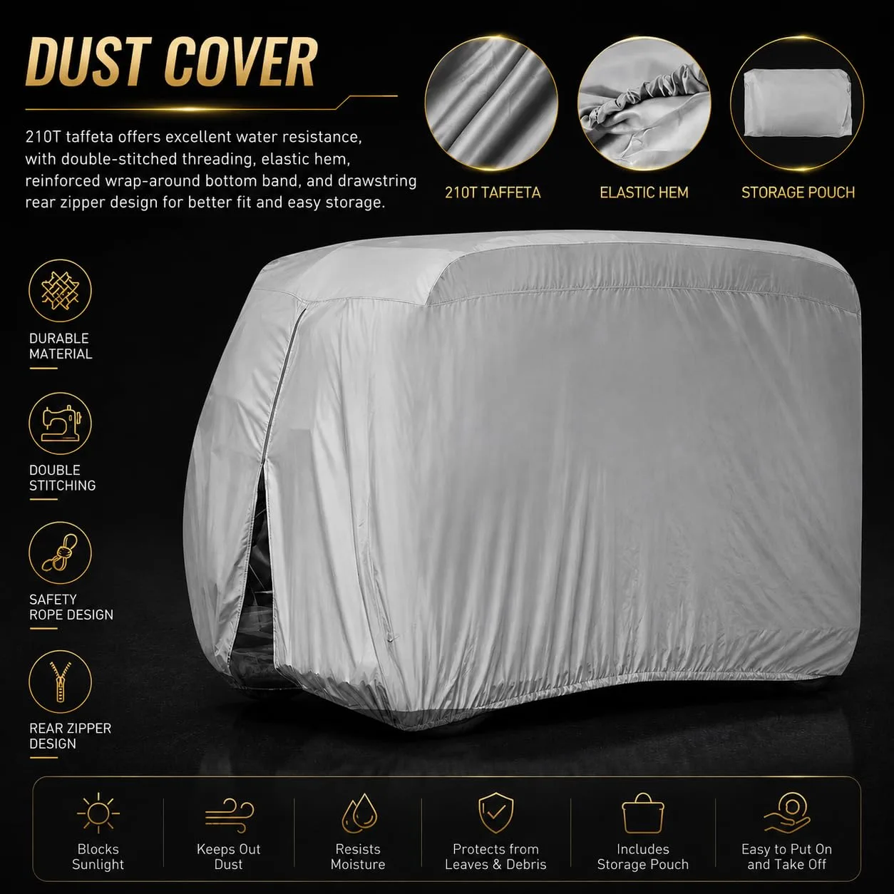 Suxepra Golf Cart Cover for ACG Roadster Style Carts image 3