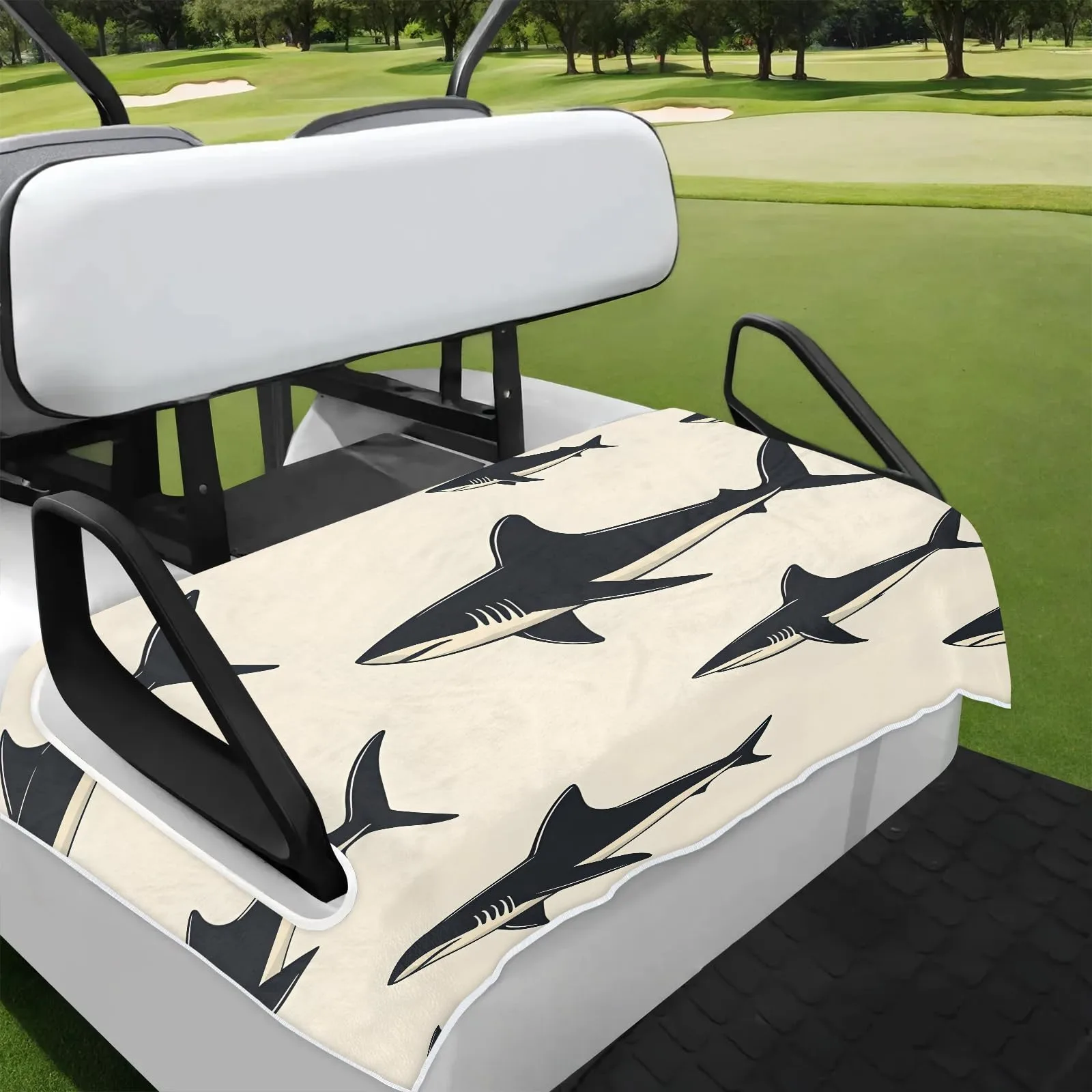 Tiveruda Ocean Sharks Golf Cart Seat Cover 51 x 31 in