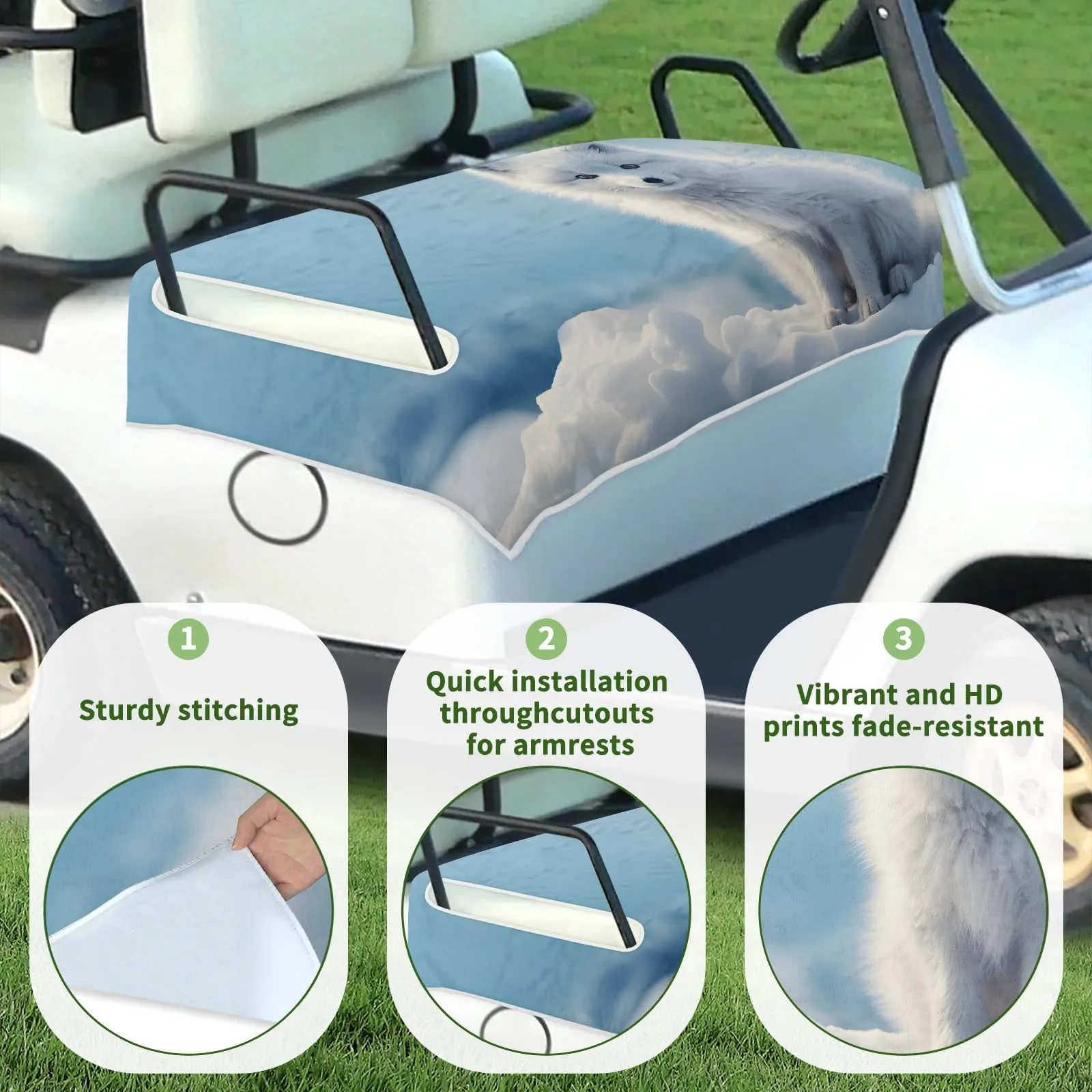 Tiveruda Golf Cart Seat Cover for Double Seats, 51 x 31 in image 3