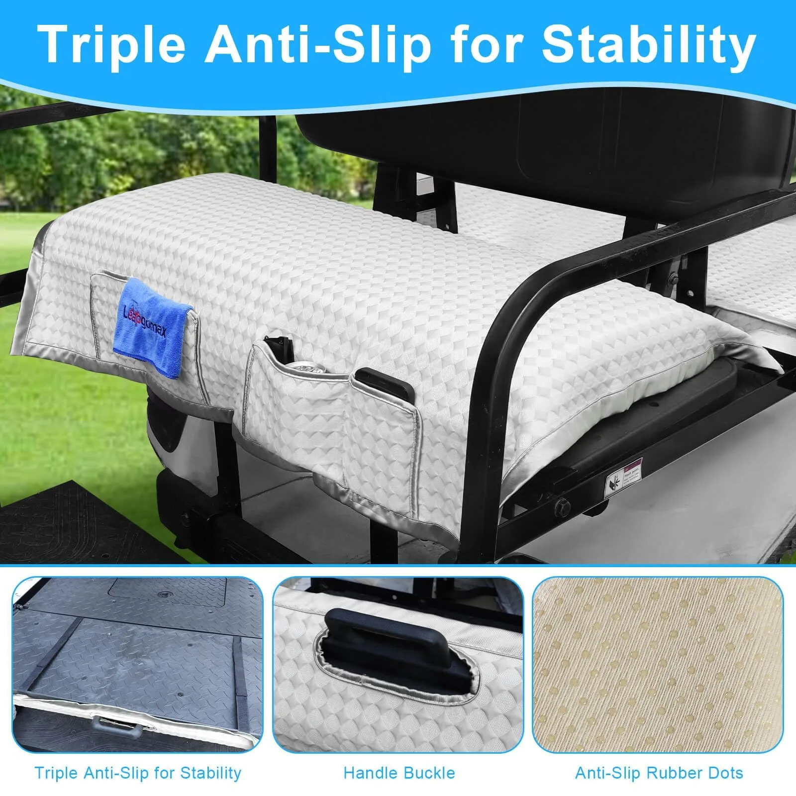 LEAPGOMAX Golf Cart Rear Seat Blanket Cover image 4