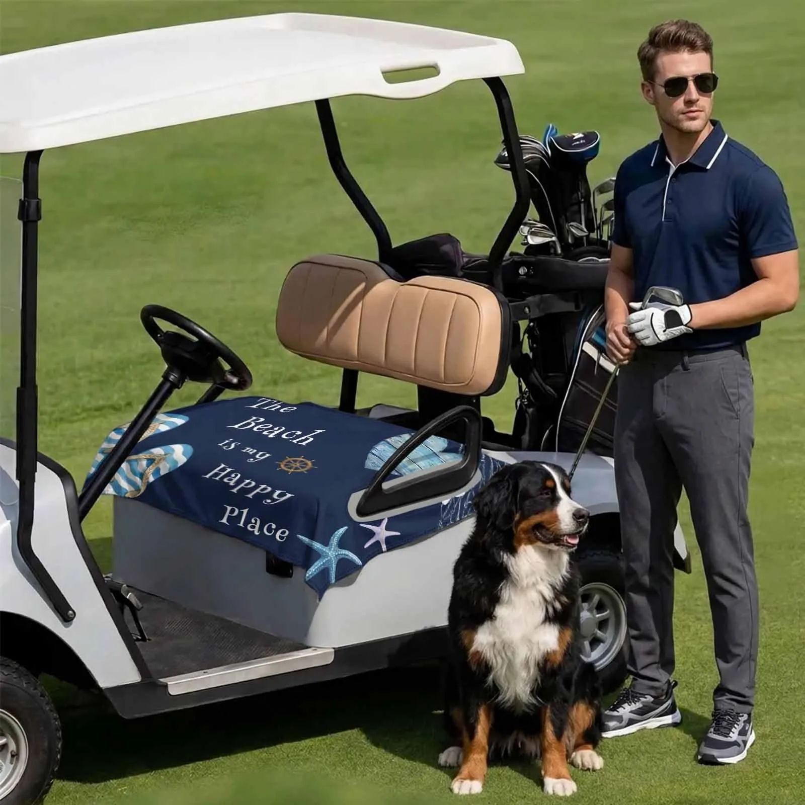 DecorLovee 51 x 31-Inch Golf Cart Seat Cover for 2-Seaters image 3