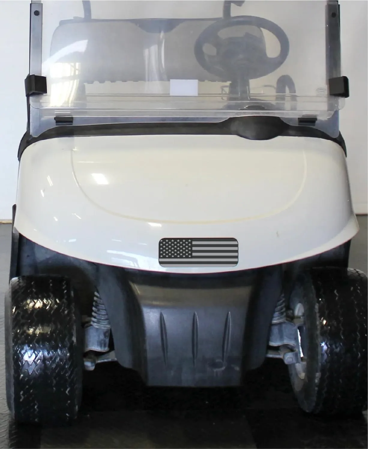 E-Z-GO Black and Grey Flag Front Name Plate image 2