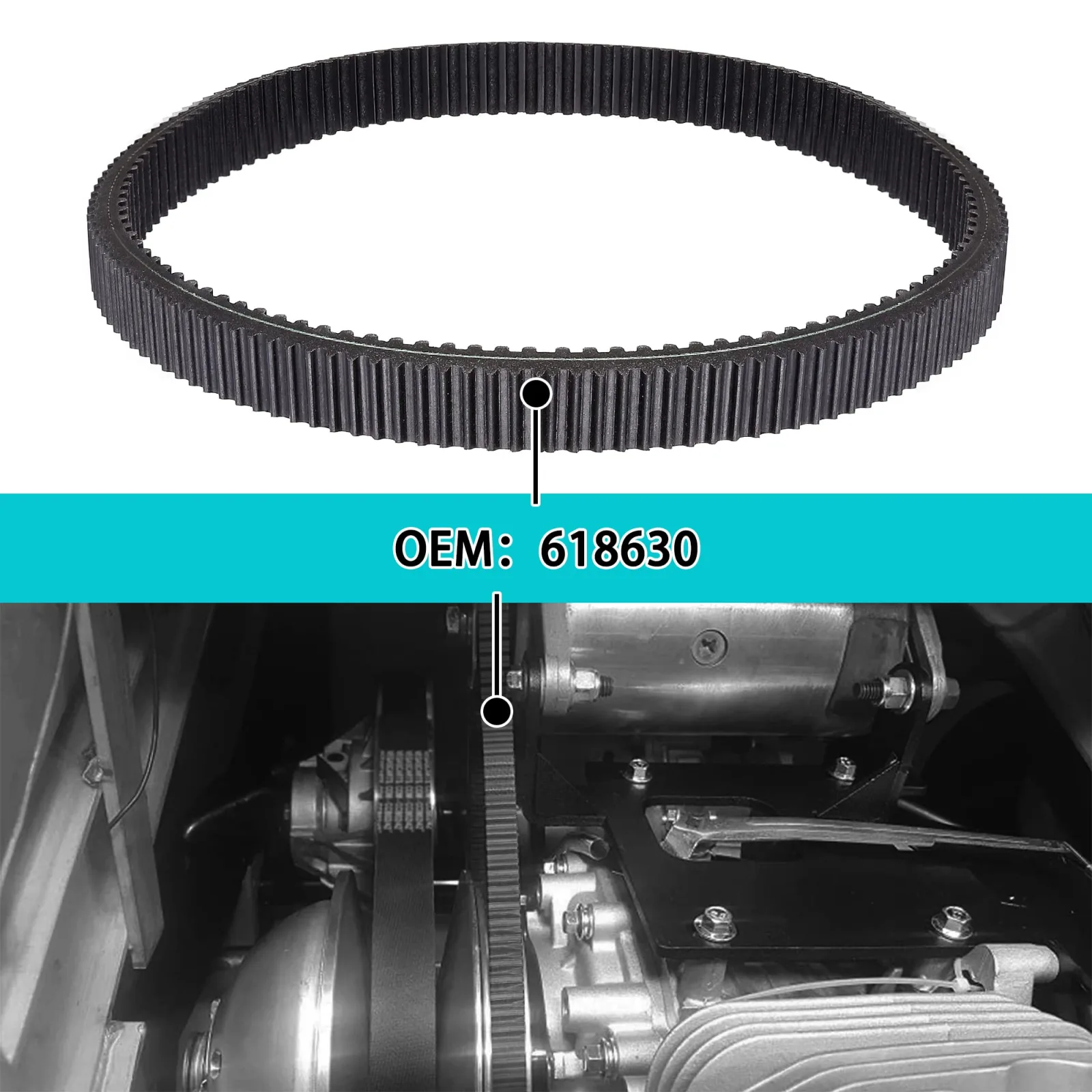 10L0L Golf Cart Drive Belt for E-Z-GO Gas Models image 3