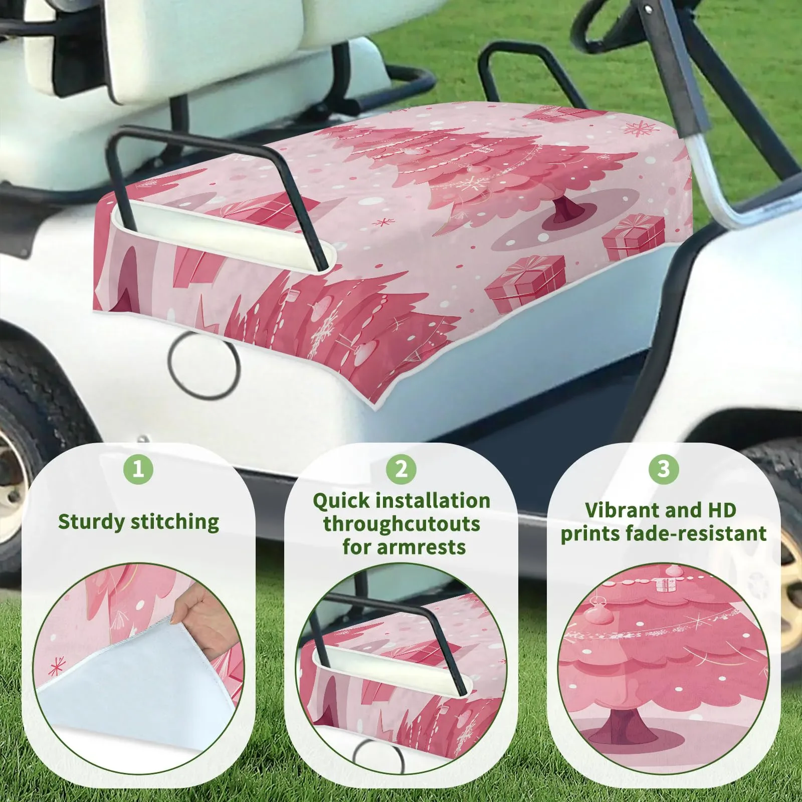 Tiveruda Golf Cart Seat Cover for Double Seats image 3