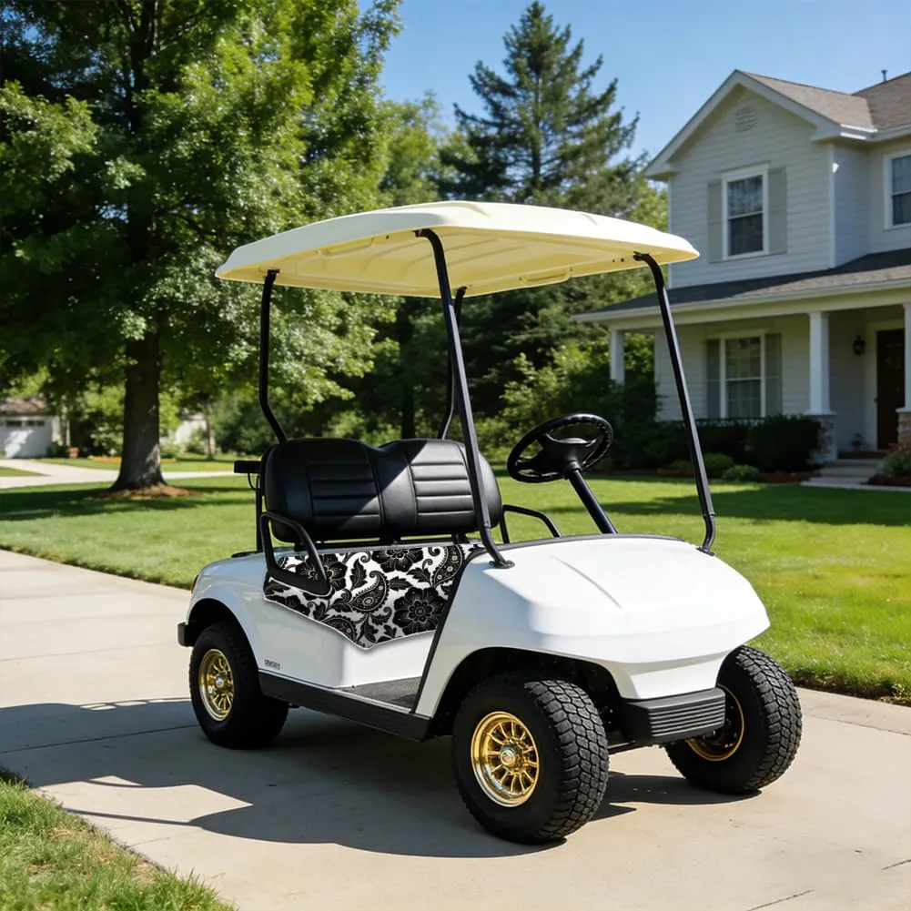 TNKBREEZE Vintage Flower Golf Cart Seat Cover image 4