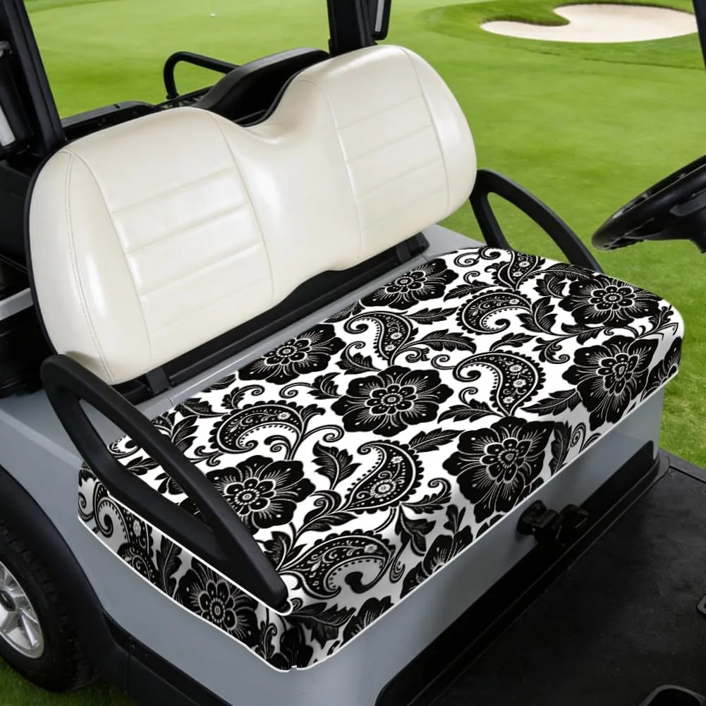 TNKBREEZE Vintage Flower Golf Cart Seat Cover