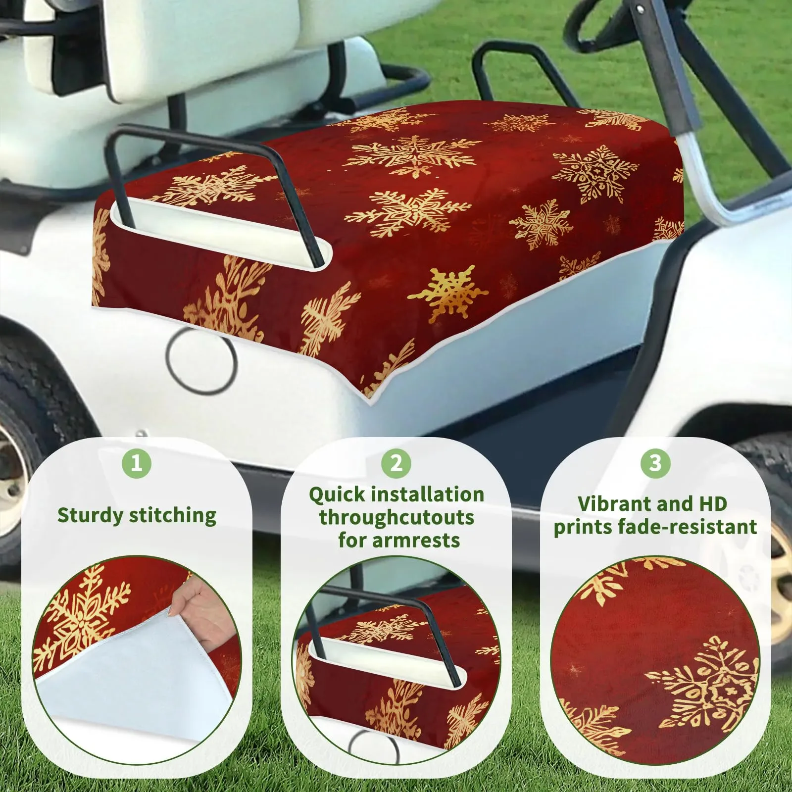 Tiveruda Golf Cart Seat Cover for Double Seats image 3