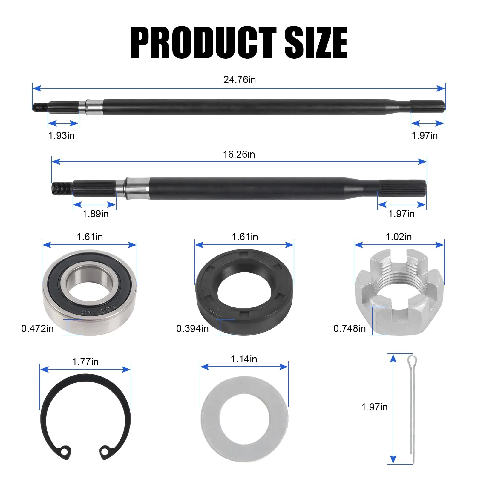 RALZAOTO Rear Axle Shaft Kit for E-Z-GO RXV 2008+ (Driver & Passenger) image 2