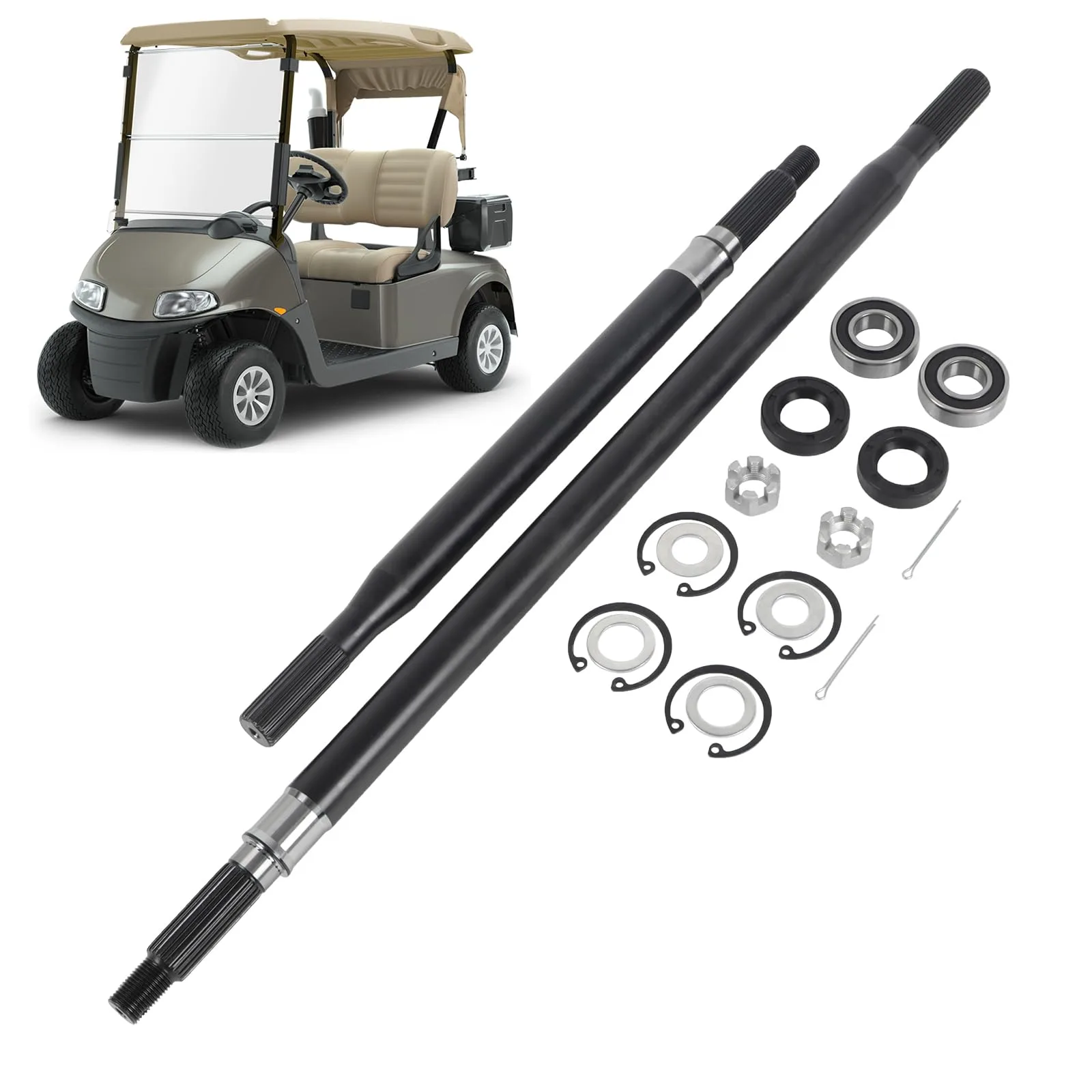 RALZAOTO Rear Axle Shaft Kit for E-Z-GO RXV 2008+ (Driver & Passenger)