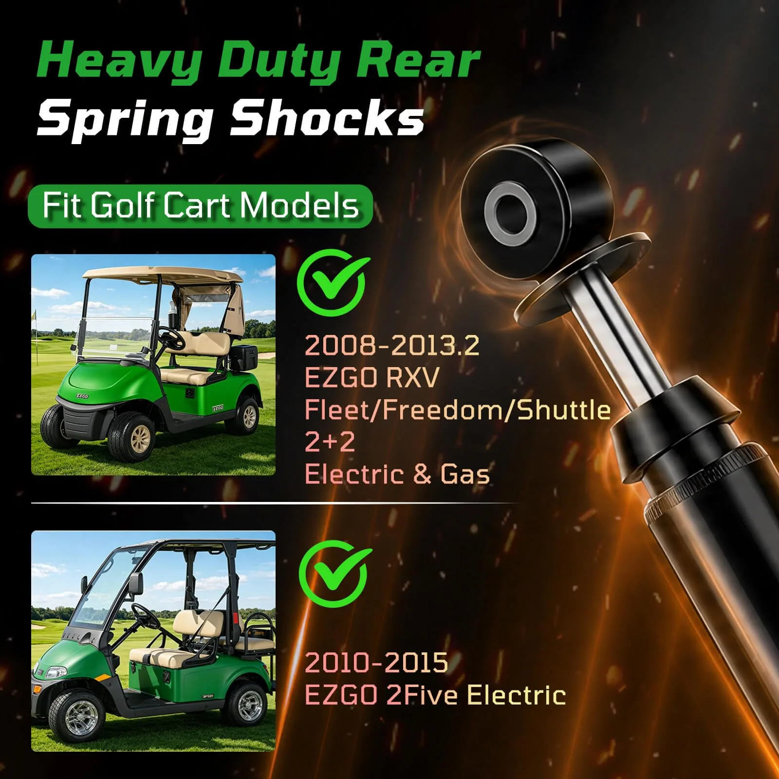 Cartalia RXVSR14 Rear Shocks for E-Z-GO RXV and 2Five image 2