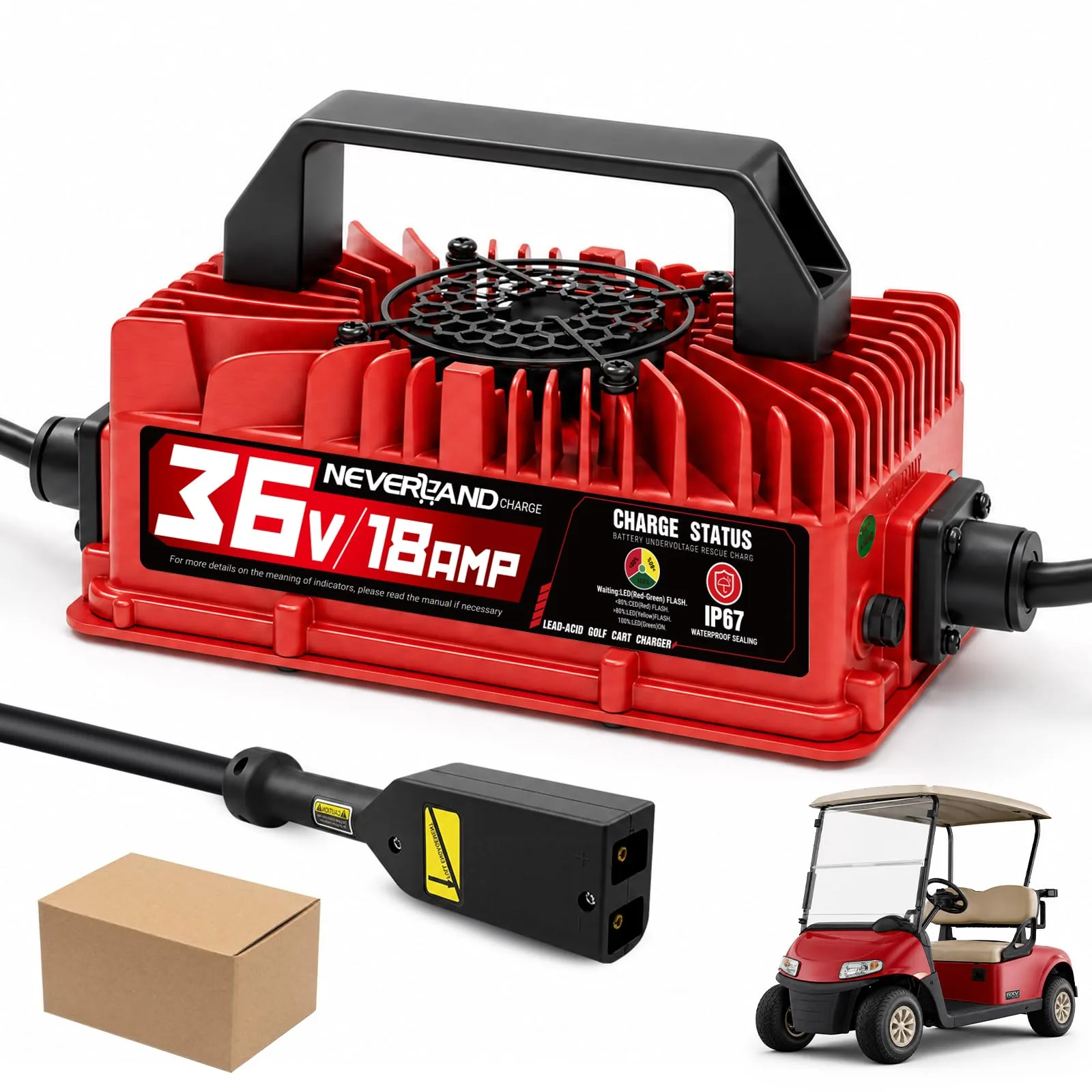 NEVERLAND 36V 18A Charger for E-Z-GO TXT