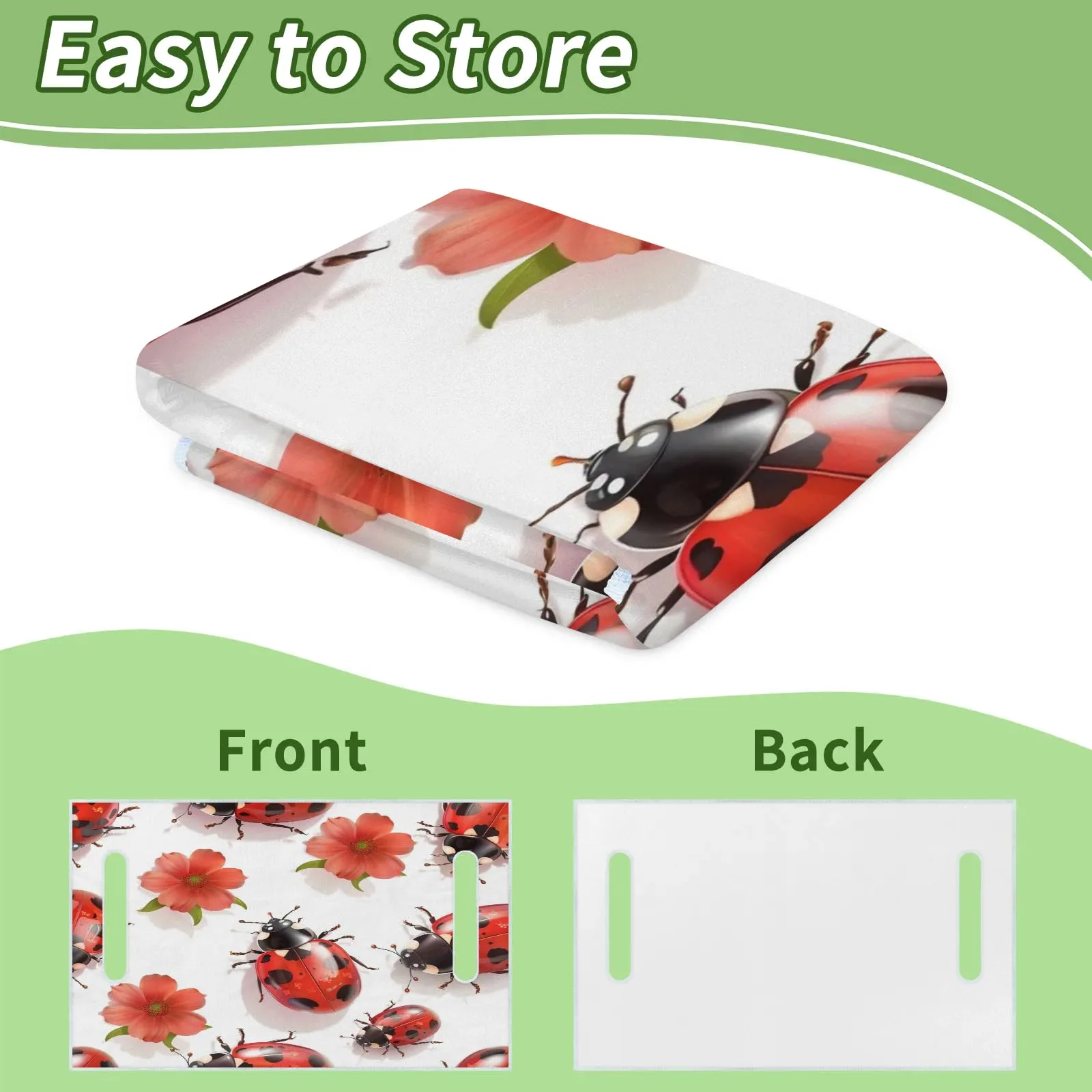 Tiveruda 51" x 31" Cute Ladybirds Universal Golf Cart Seat Cover image 4