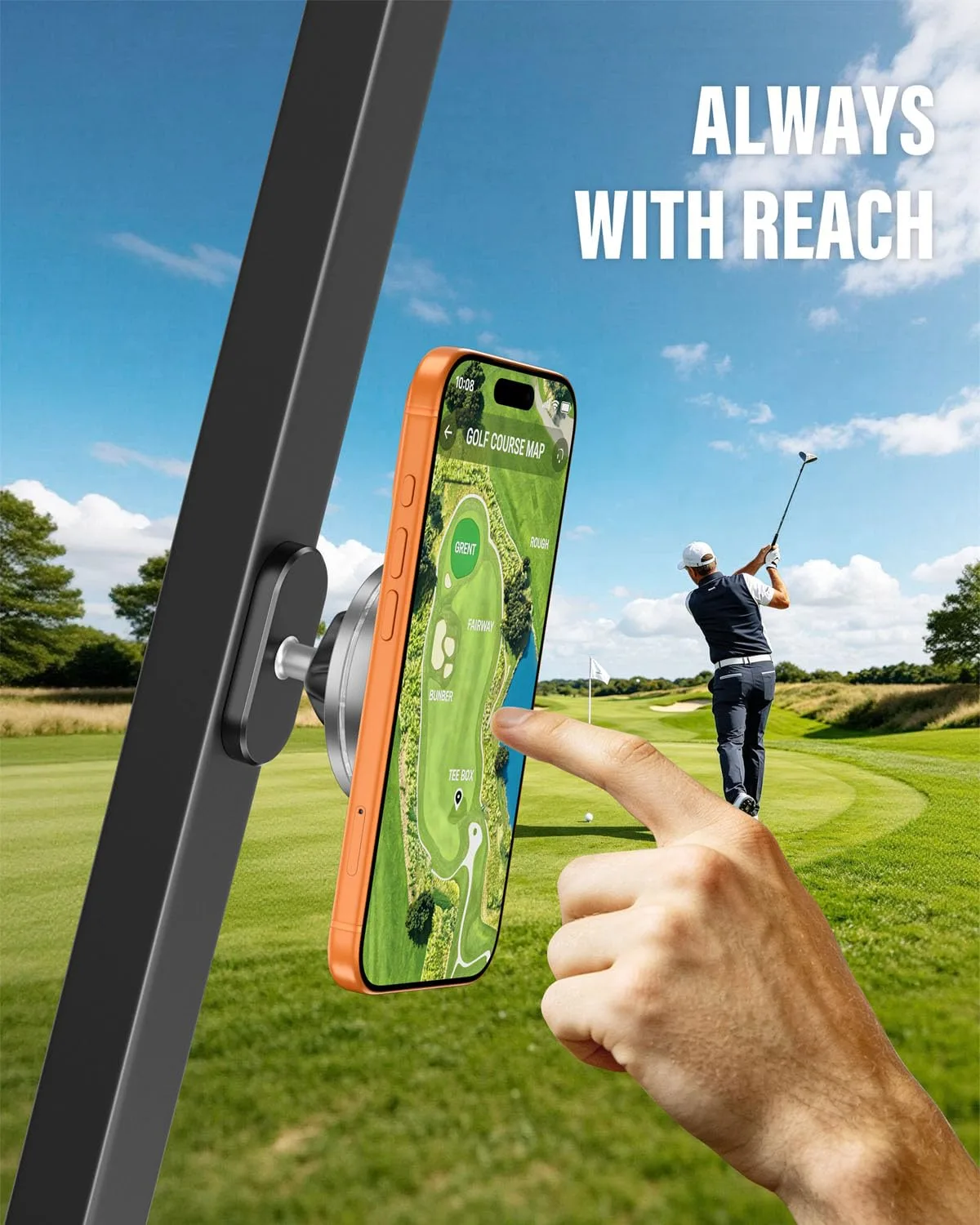 A2C Magnetic Golf Cart Phone Holder M12-M06X(GOLF) image 2