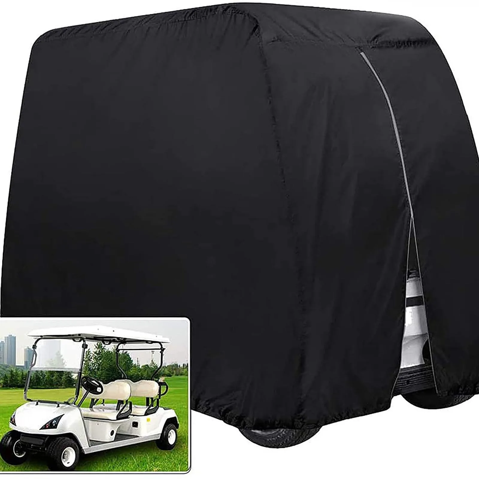 Heavy-Duty Golf Cart Cover for Polaris/GEM GEM e4 2000s-pr, Water Resistant All-Weather Protection, Golf Cart Protective Cover Garage