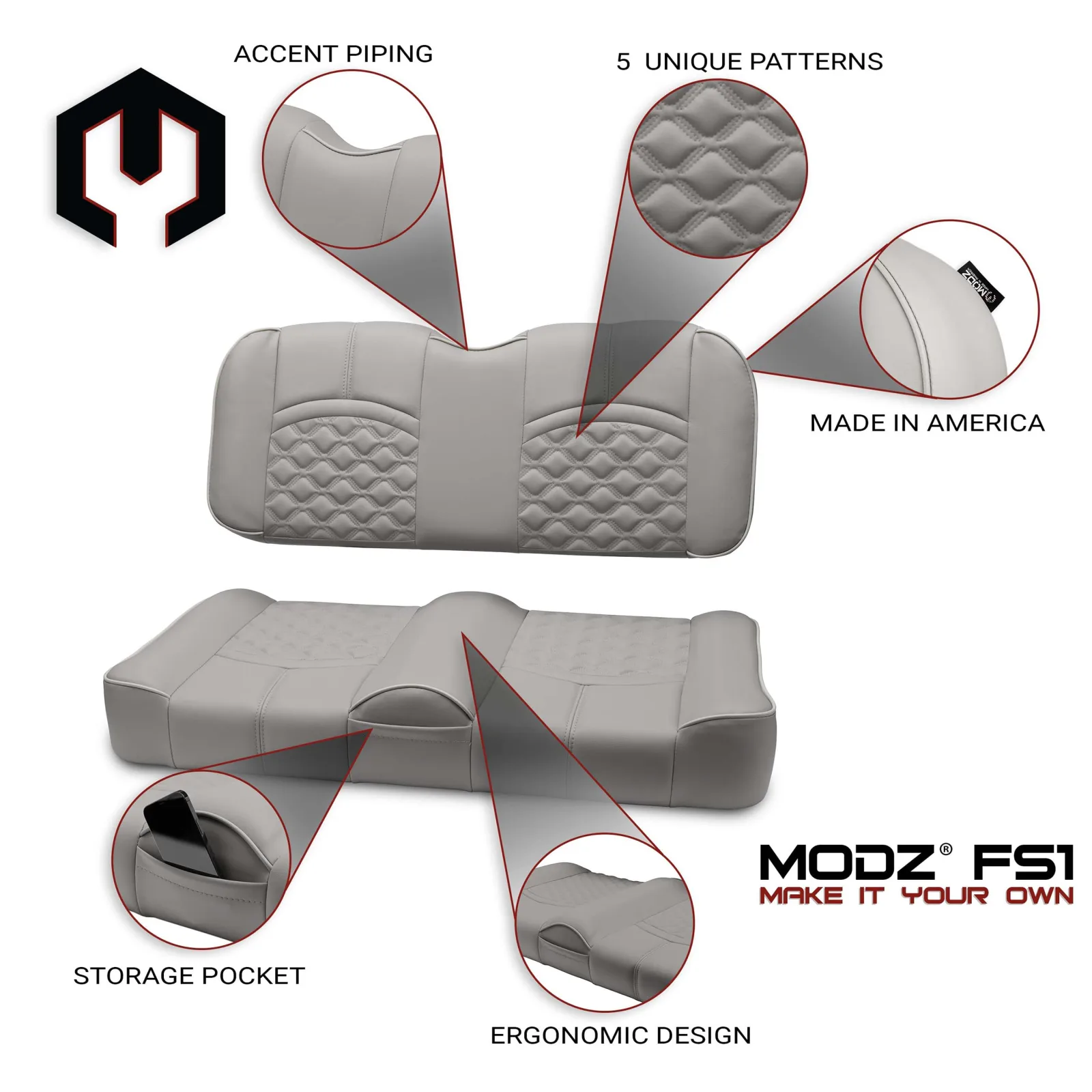 MODZ FS1 Front Seat for E-Z-GO RXV 2008-Up image 2