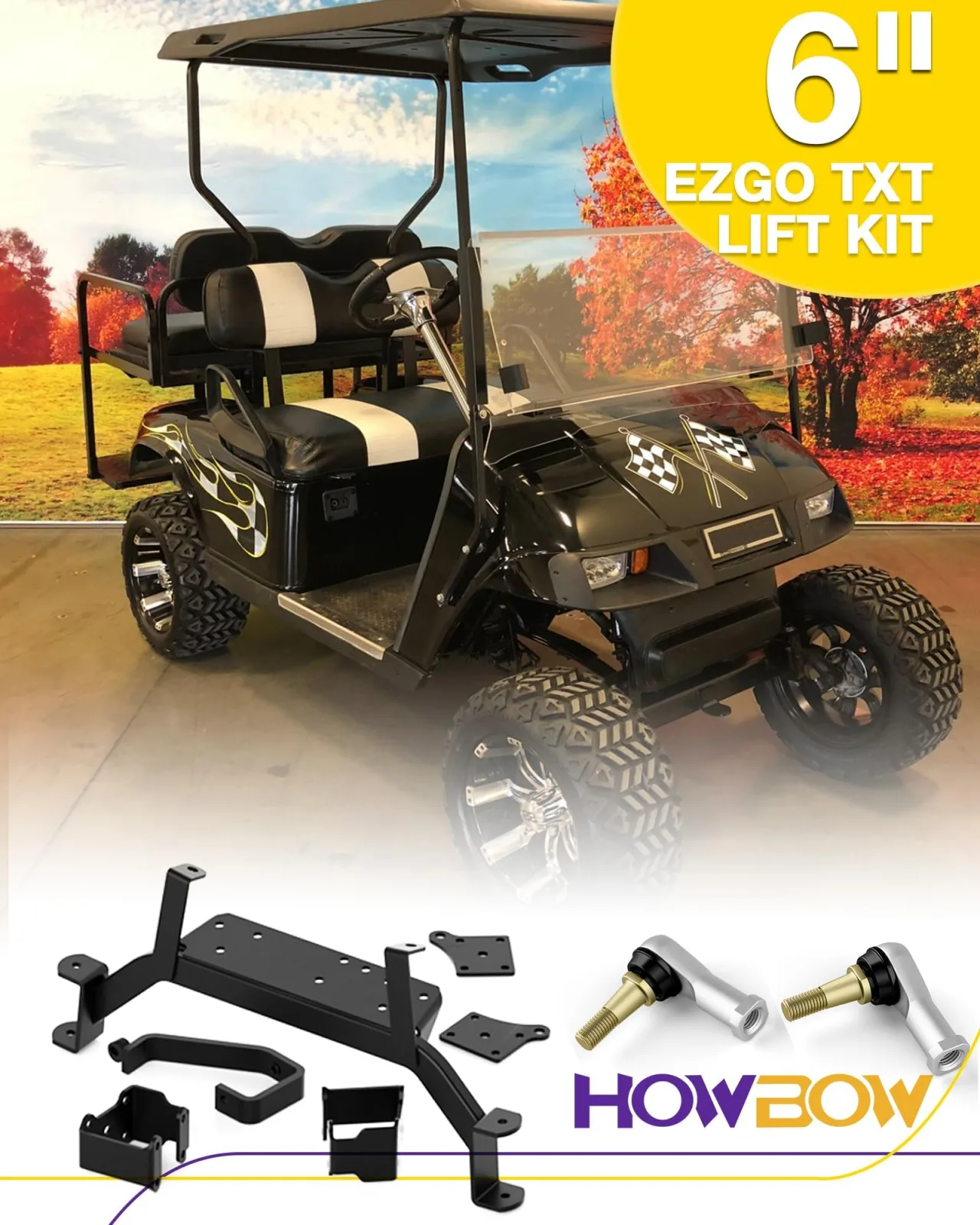 HOWBOW 6-Inch Lift Kit for E-Z-GO TXT, 106-006-06-4412 image 3