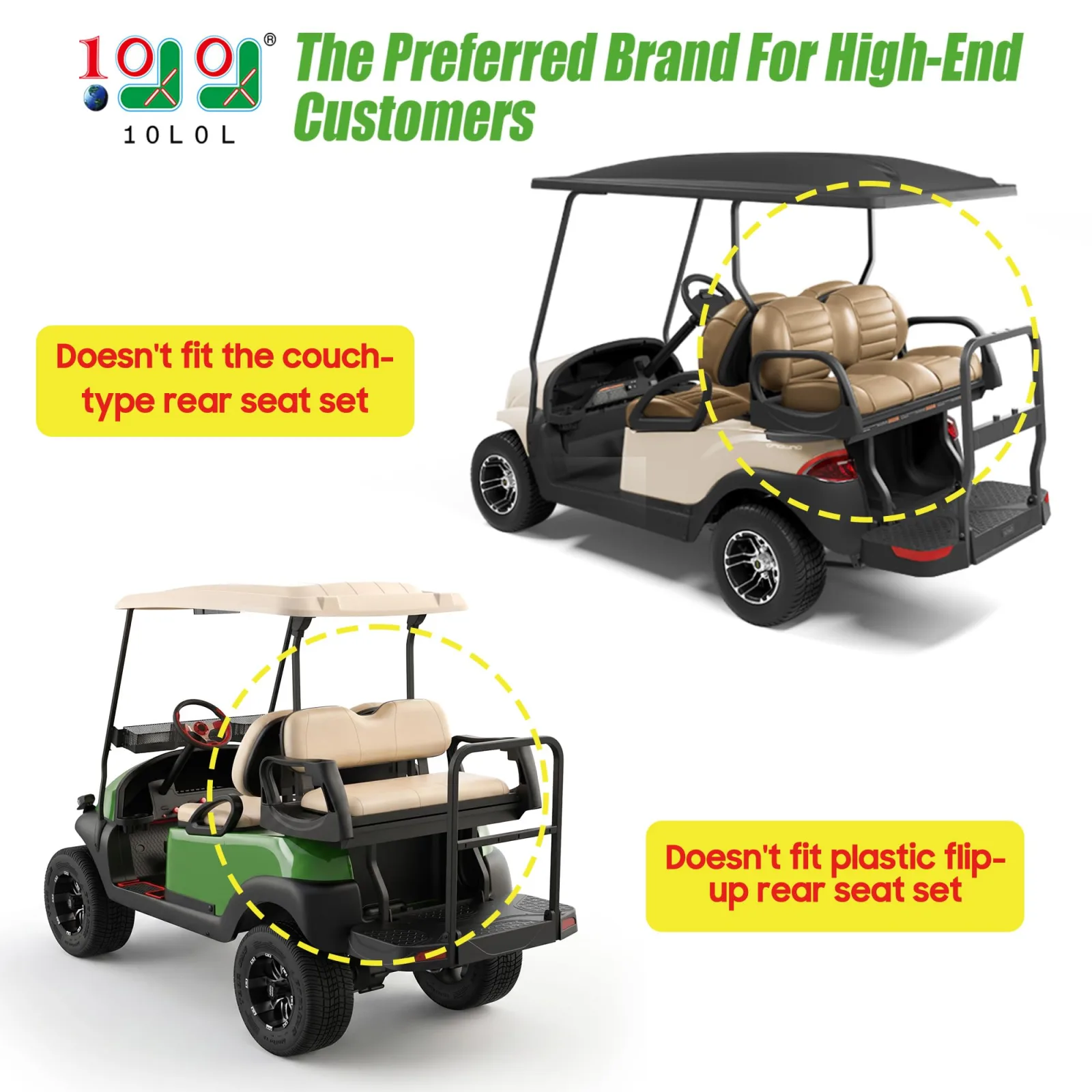 10L0L GLF-NET Golf Cart Cargo Net, 165L Black image 3