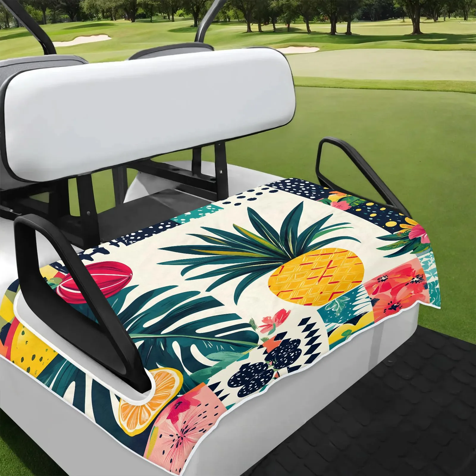 Tiveruda Tropical Pineapple Golf Cart Seat Cover