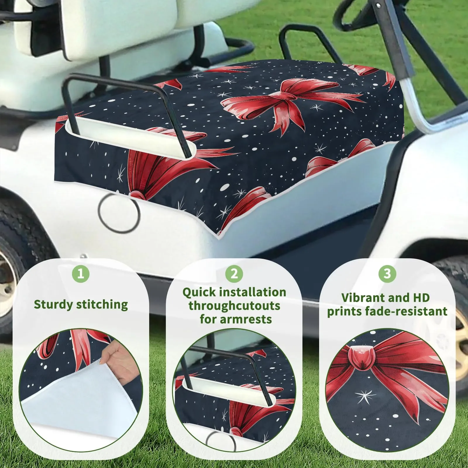 Tiveruda Golf Cart Seat Cover for Double Seats image 3