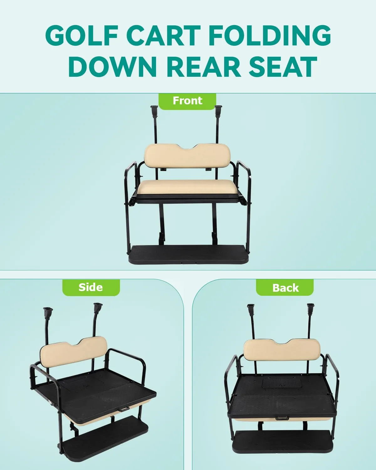 ILVGOLF Rear Flip Bench Seat for Club Car Precedent image 3