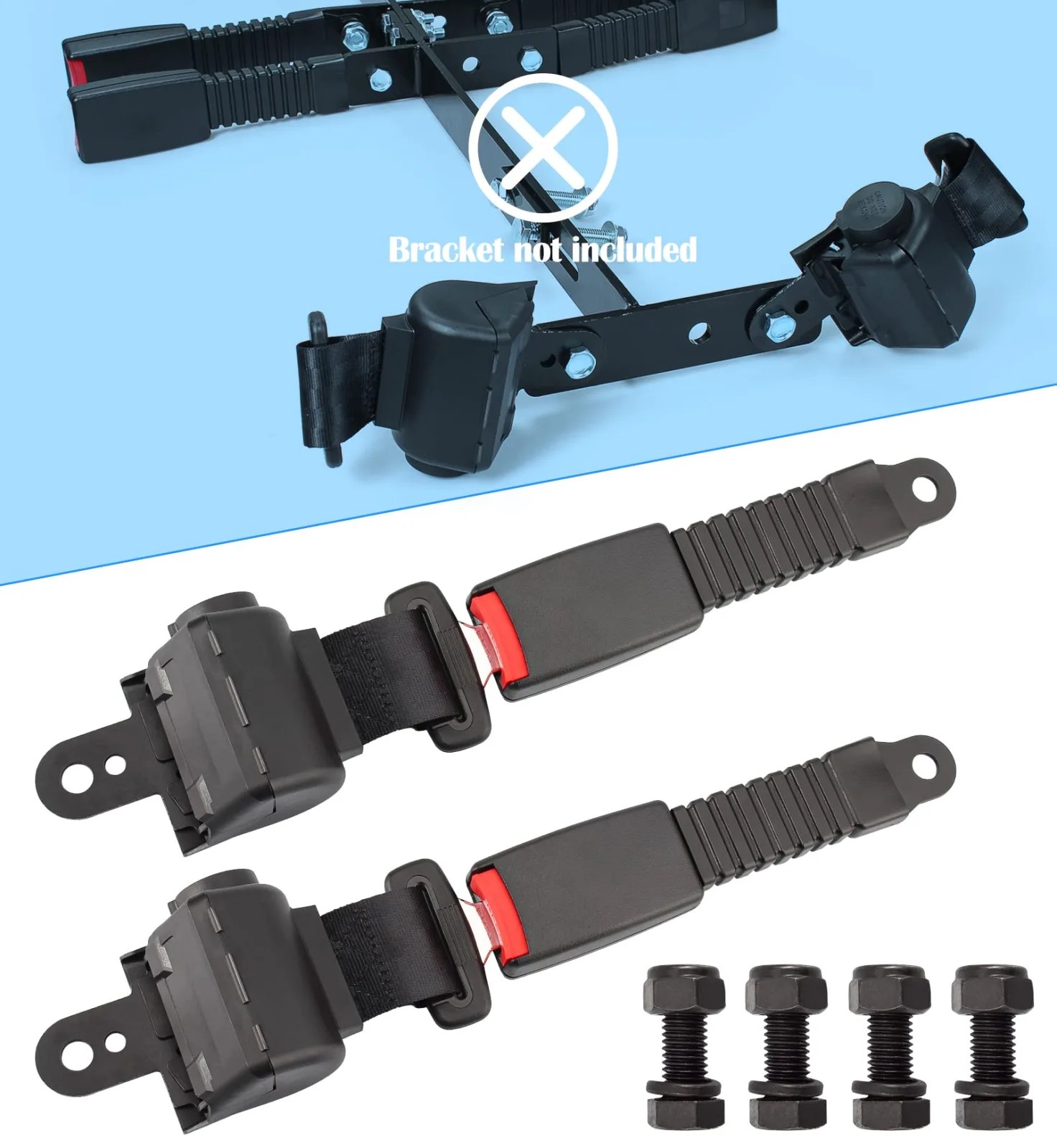Dewkake Retractable Golf Cart Seat Belt Kit image 2