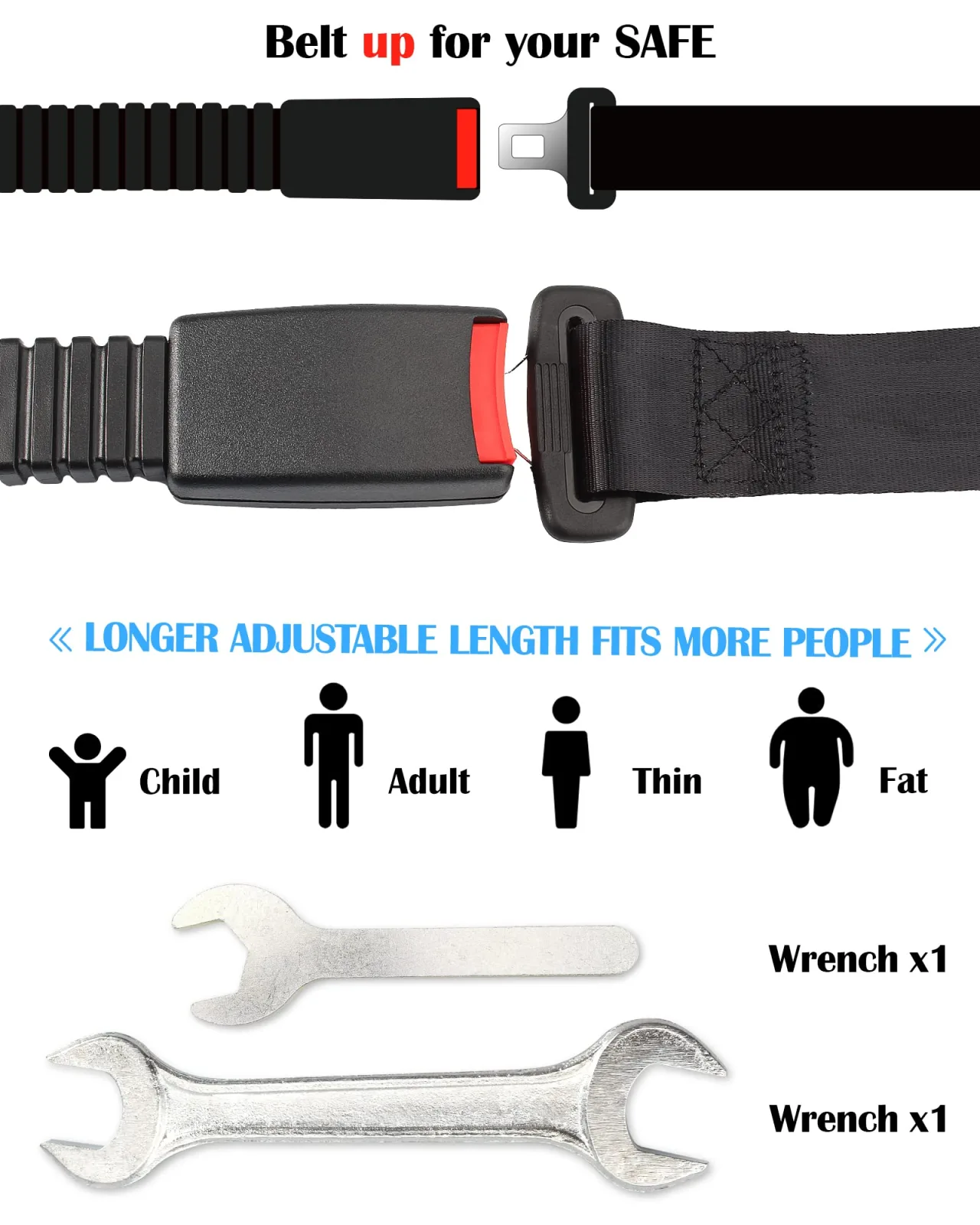 Dewkake Retractable Golf Cart Seat Belt Kit image 3