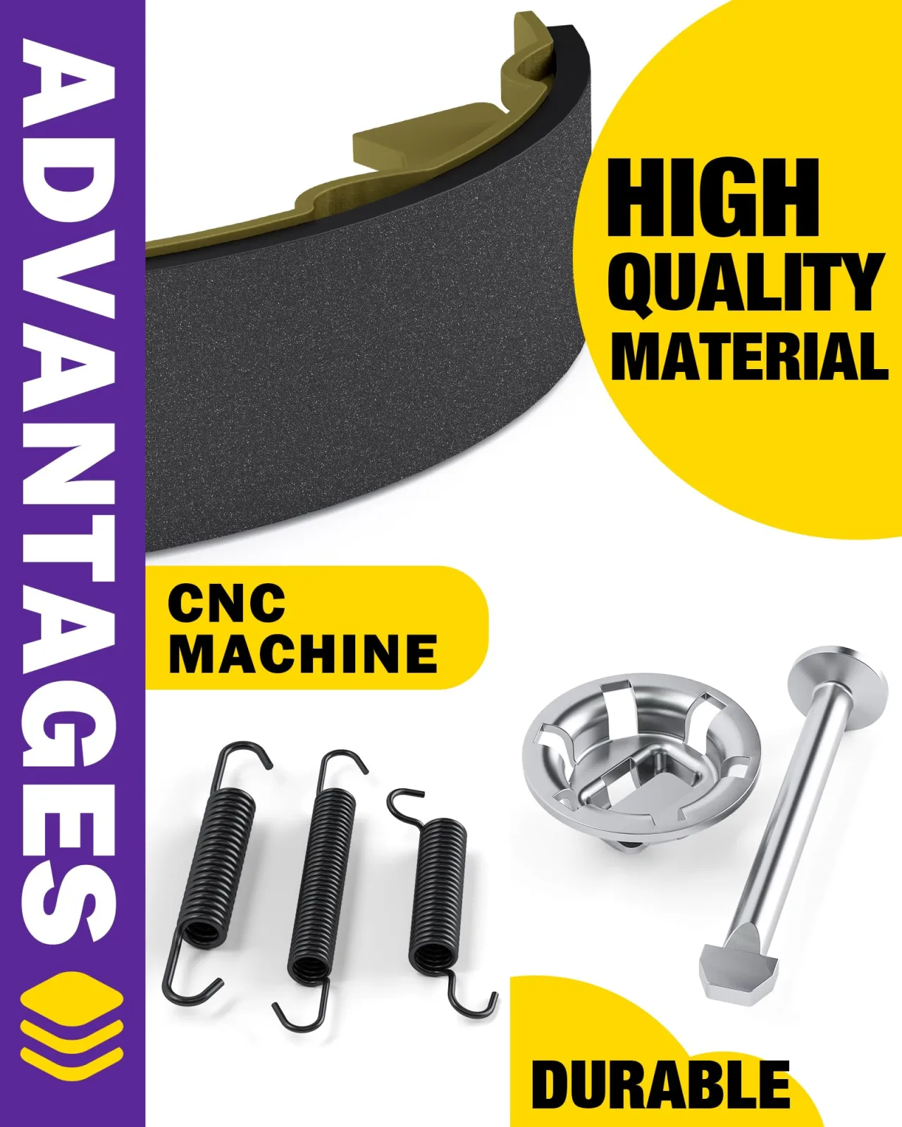 HOWBOW Brake Shoes and Spring Kit for E-Z-GO and Yamaha image 3