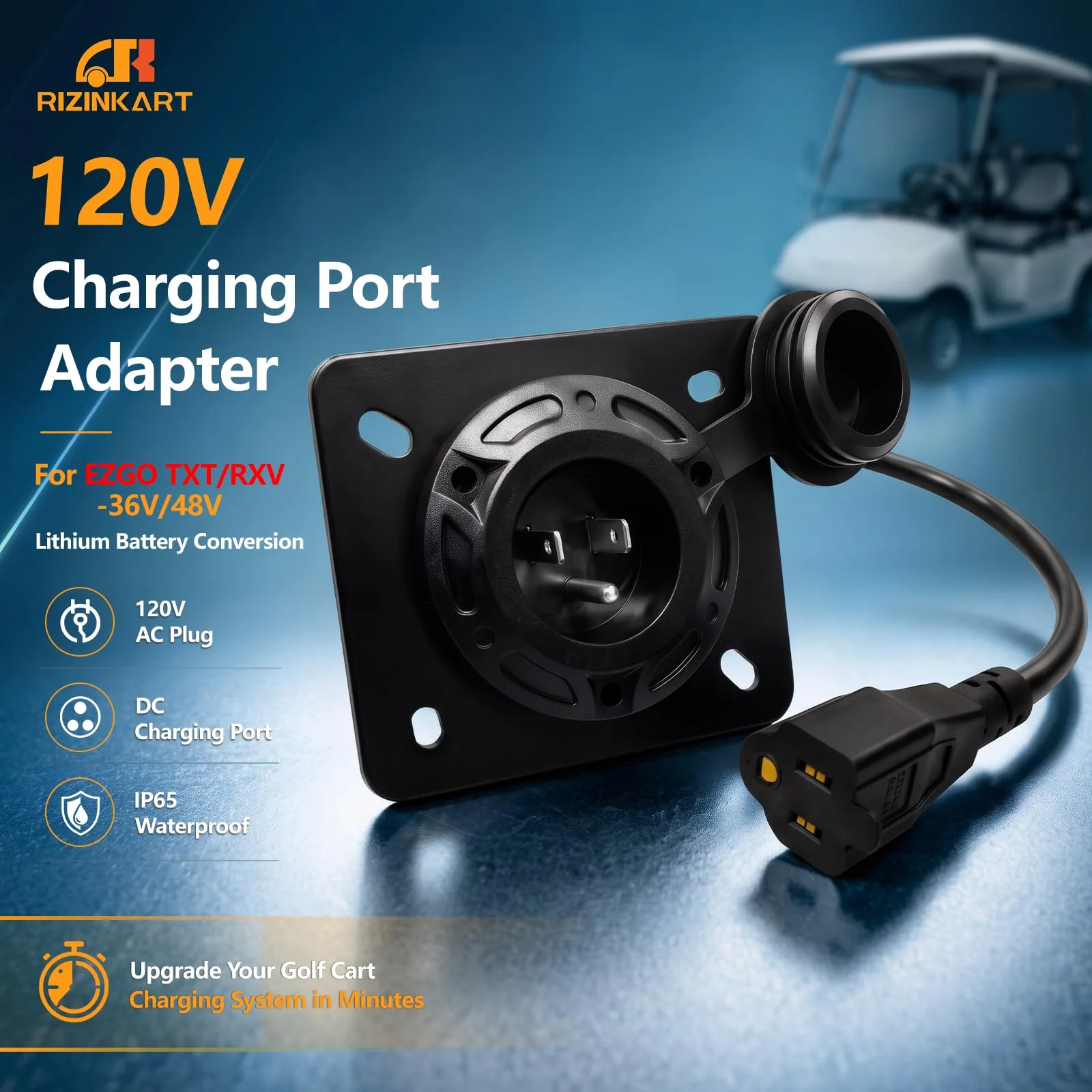 RIZINKART Charging Port Adapter for E-Z-GO TXT/RXV image 3