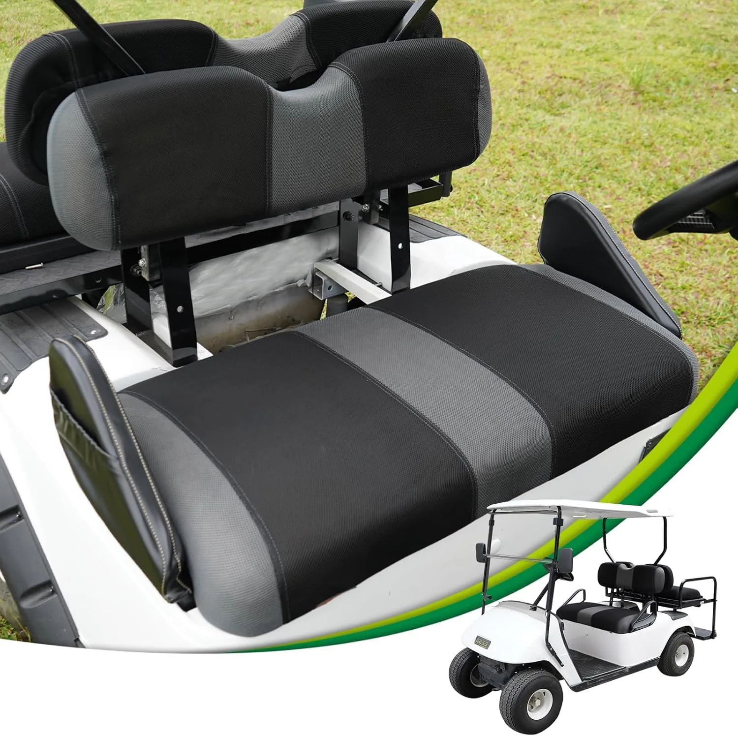 YUWEIDG0769 Gray Front Seat Covers for E-Z-GO TXT/RXV image 2