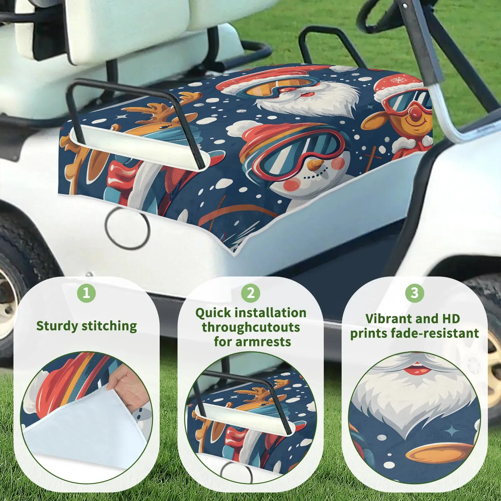 Tiveruda Golf Cart Seat Cover for Double Seats, 51 x 31 in image 3