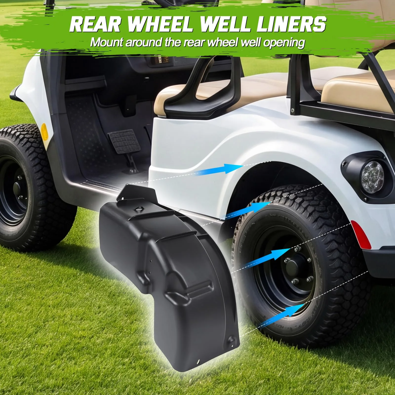 CYOOYC Rear Wheel Well Liners for E-Z-GO RXV Valor 2025 image 3