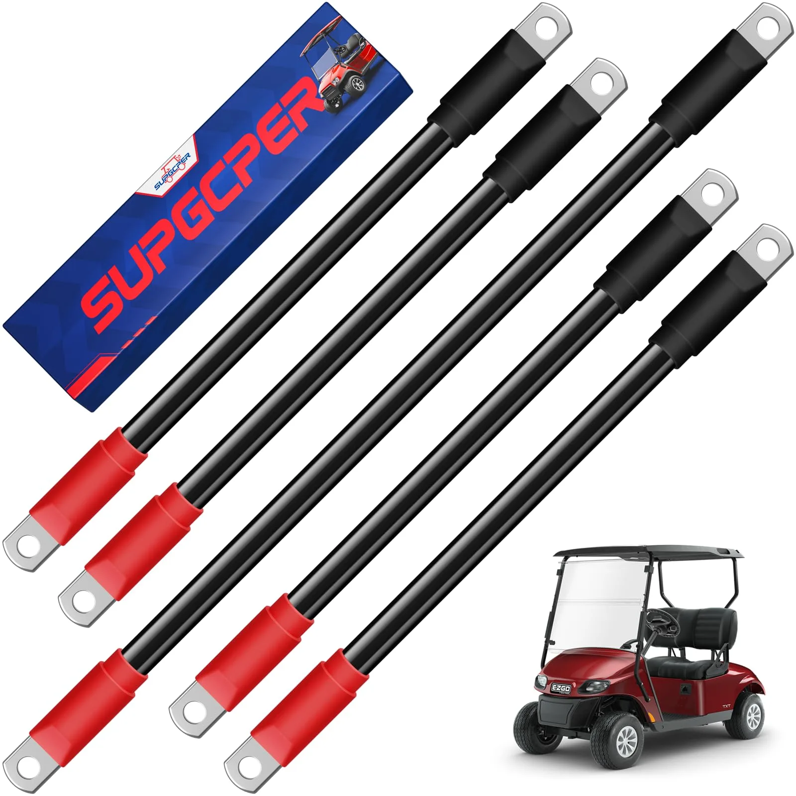 SUPGCPER E-Z-GO TXT Battery Cable Kit 4 AWG 5‑Piece (1994+)