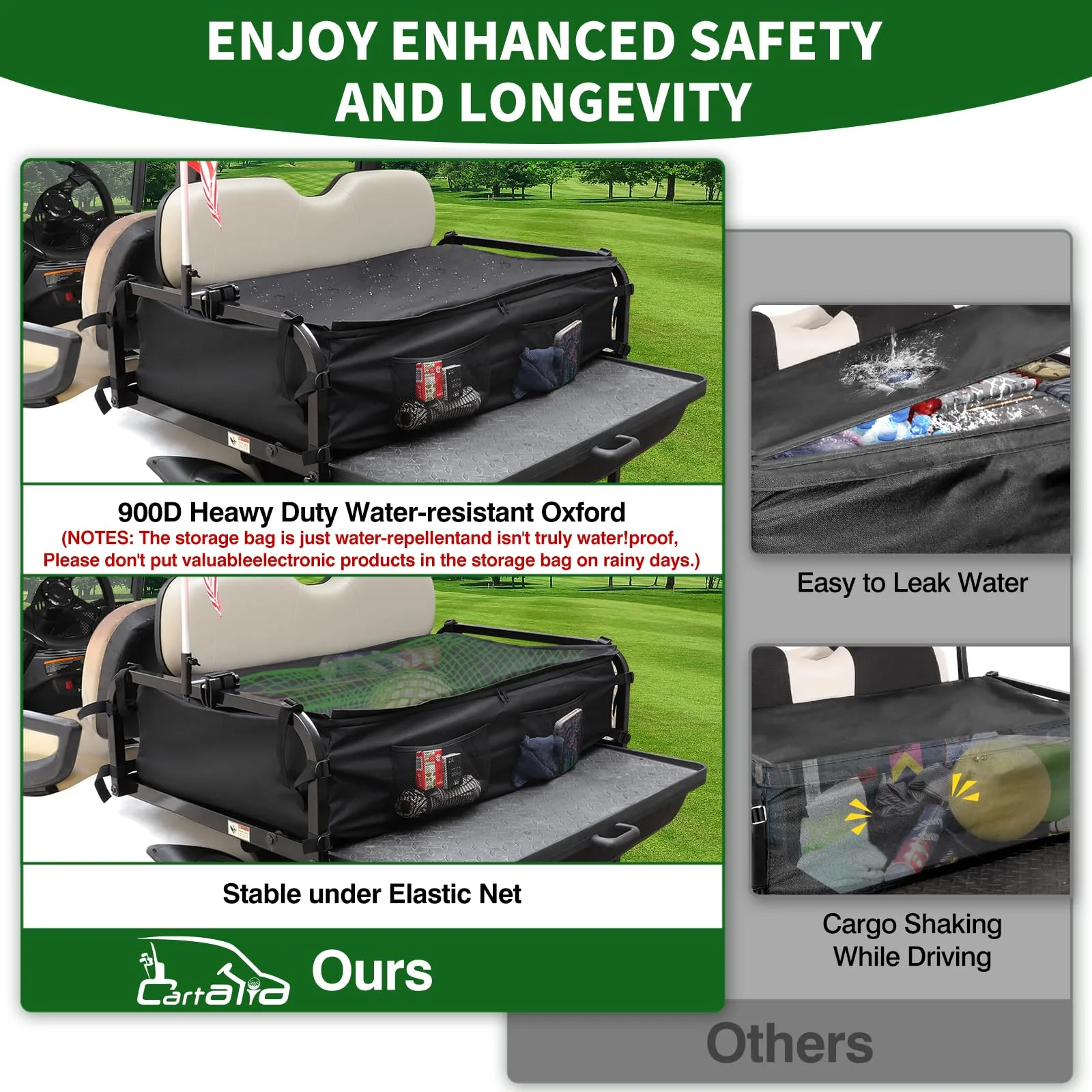 Cartalia 4-Passenger Golf Cart Rear Seat Storage Bag image 3