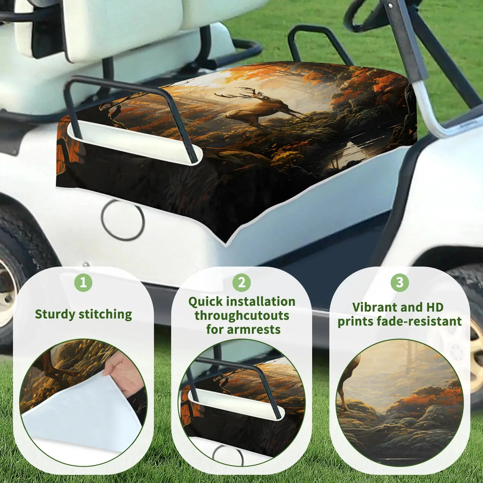Tiveruda Golf Cart Seat Cover for Double Seats, 51 x 31 in image 3