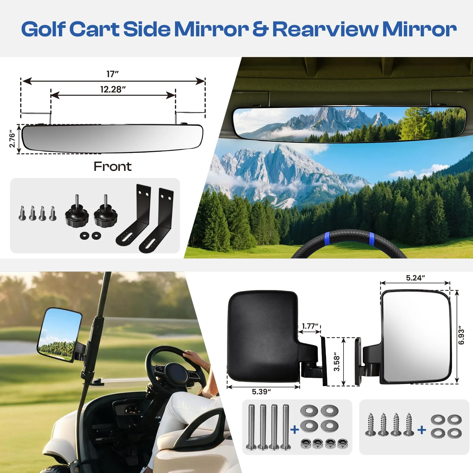 faranzee GSM-Y001 Folding Side & Panoramic Rear View Mirror Kit image 3