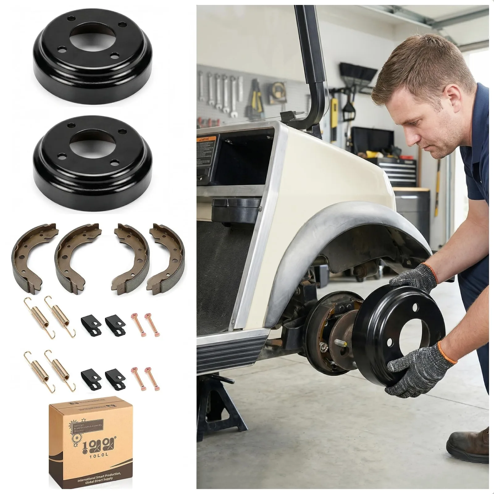 10L0L Club Car DS Front Brake Repair Kit 1981-1994