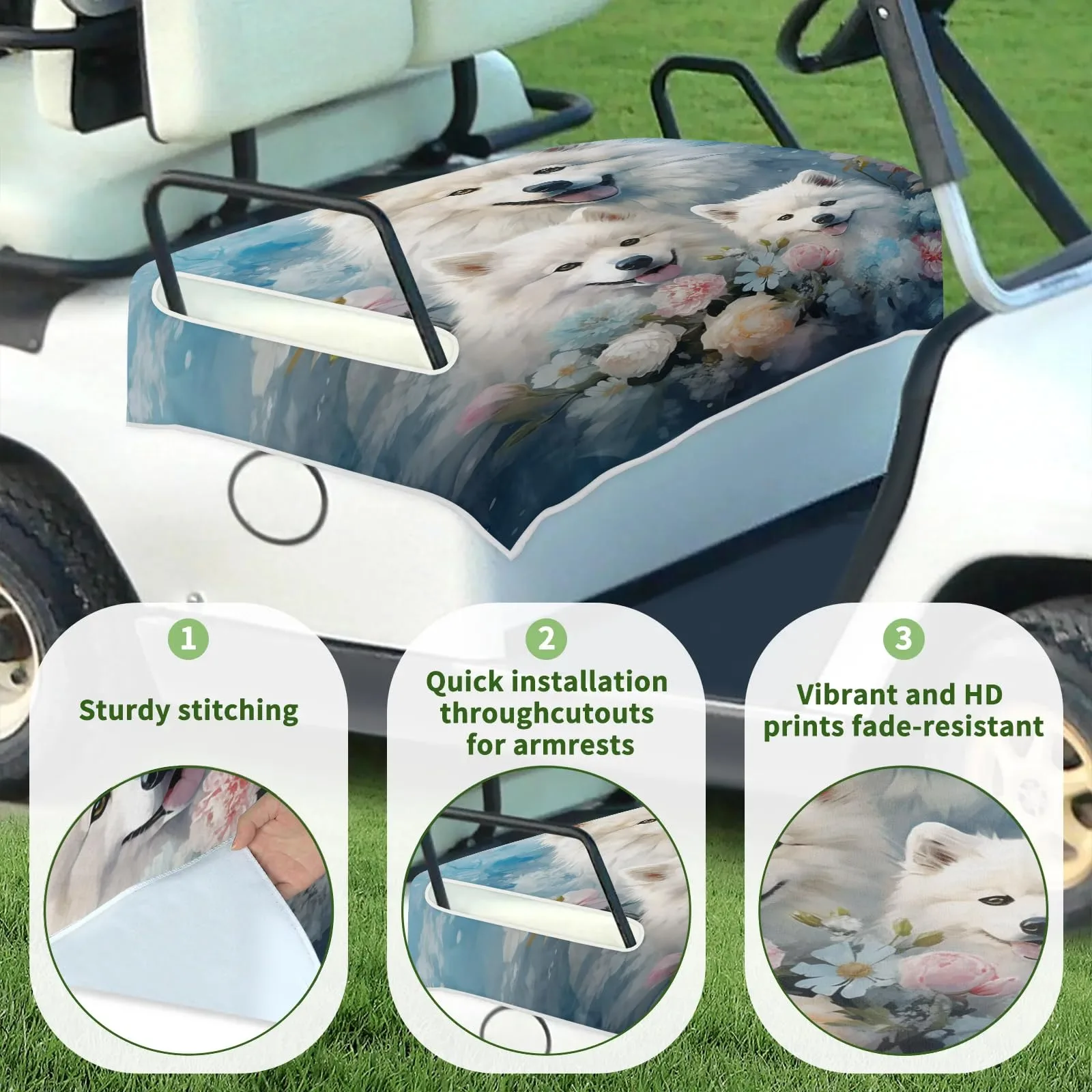 Tiveruda Golf Cart Seat Cover for Double Seats image 3