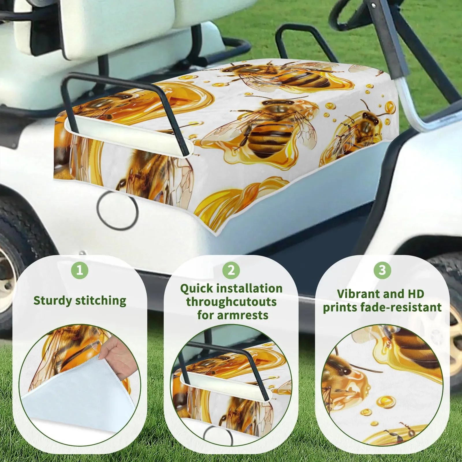 Tiveruda Golf Cart Seat Cover for Double Seats, 51 x 31 in image 3