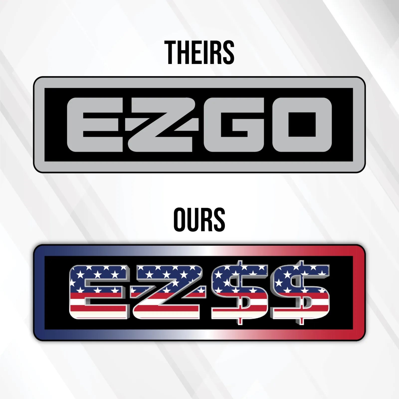 Gimme Golf USA American Flag Name Plate for E-Z-GO TXT image 2