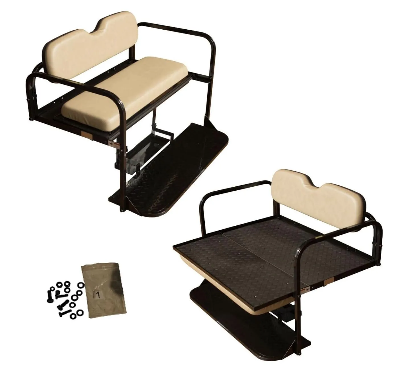 LUXCART Rear Flip Seat Kit for E-Z-GO TXT, Tan image 2